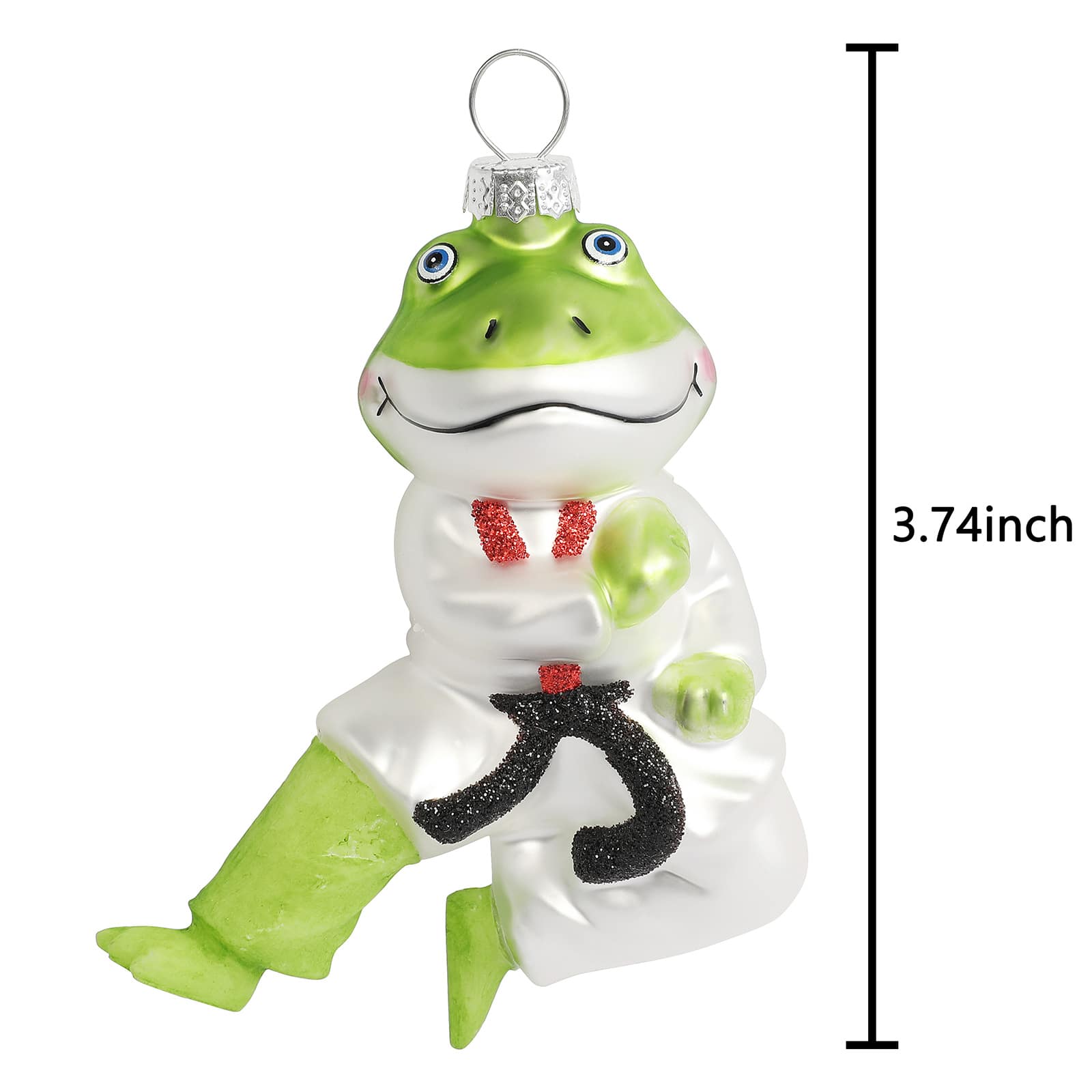 3.75&#x22; Karate Frog Glass Ornament by Ashland&#xAE;