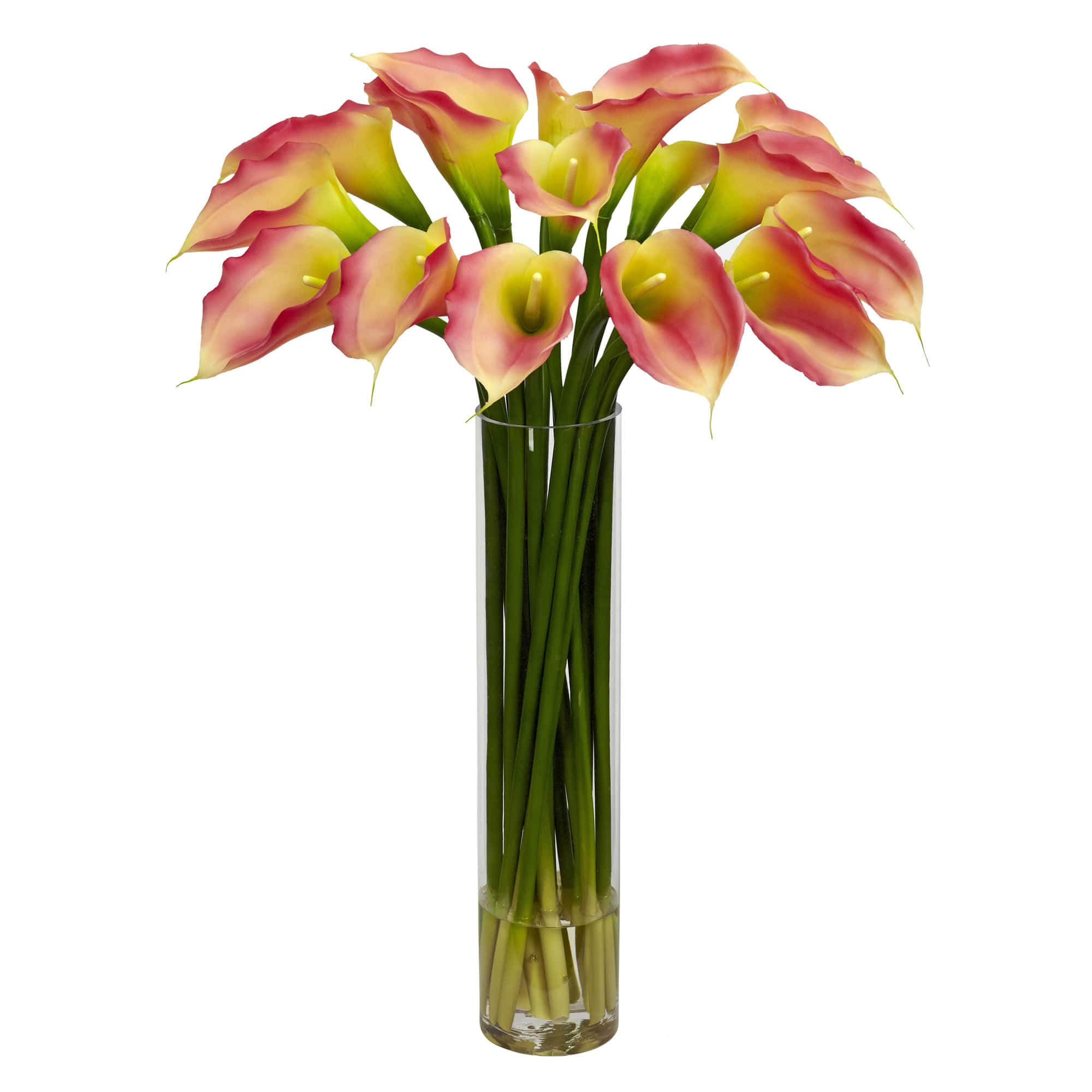 27&#x22; Pink Calla Lily Arrangement in Clear Cylinder Vase