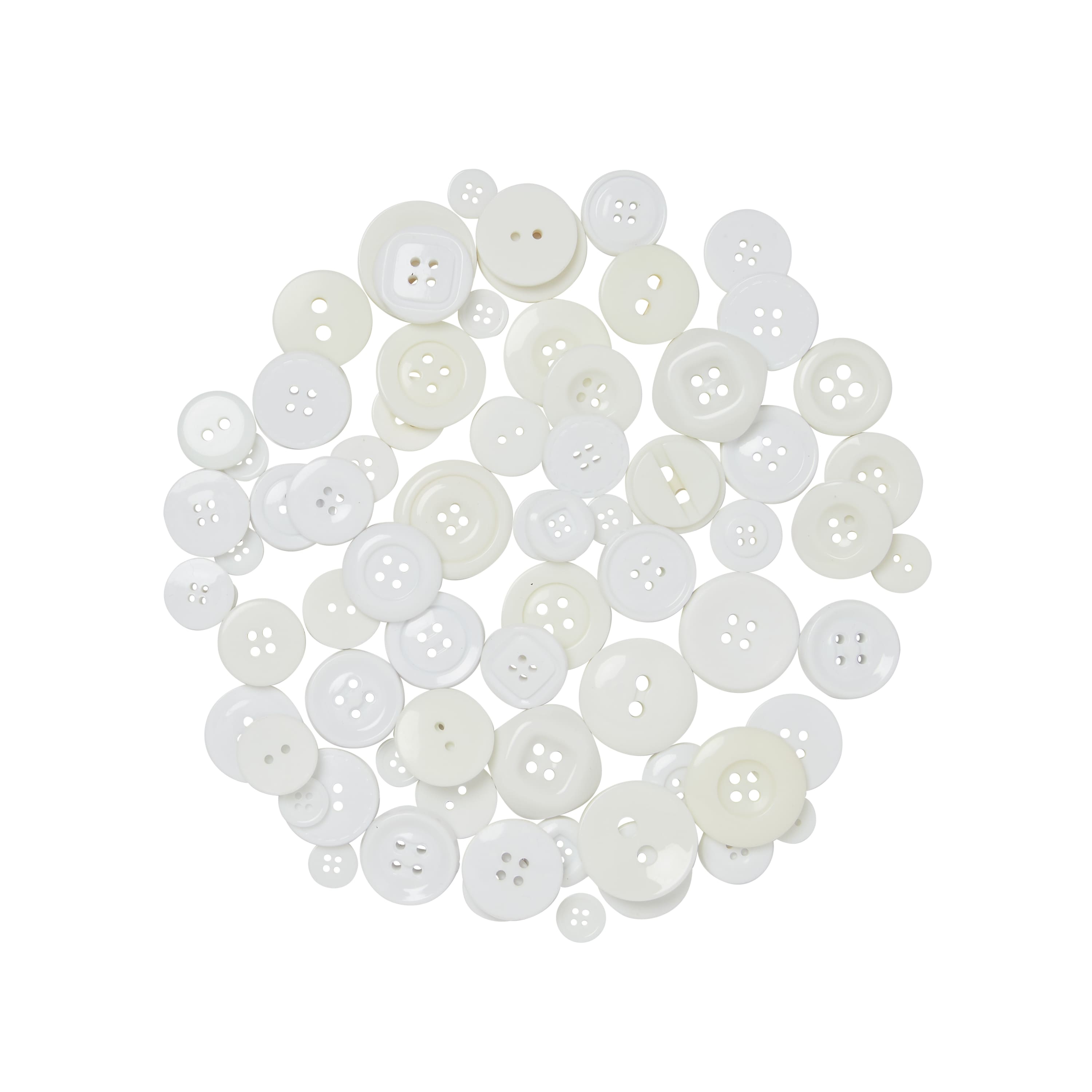 White Buttons Value Pack By Loops & Threads®