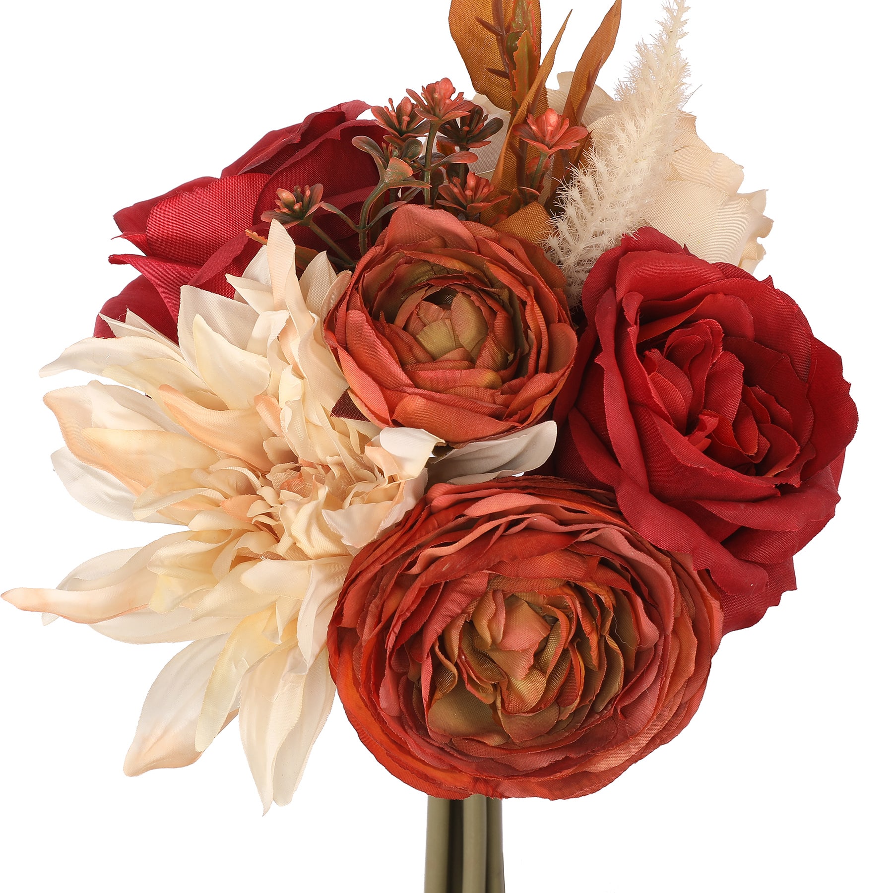 10" Red & Cream Ranunculus & Rose Bouquet by Ashland®