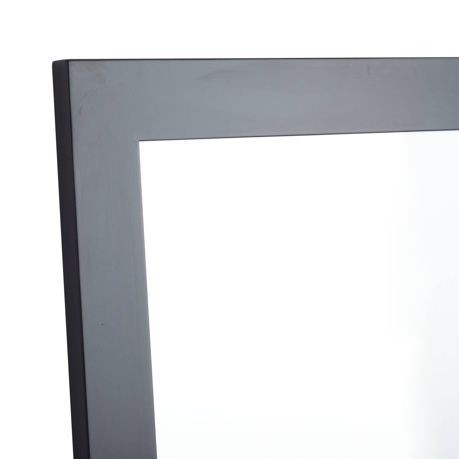 36" Black Rectangle Wood Contemporary Wall Mirror