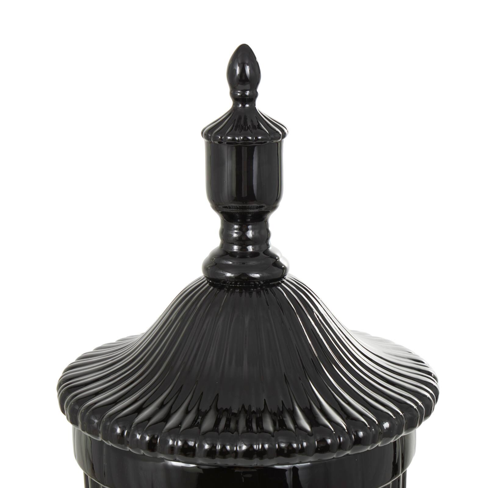 Black Ceramic Decorative Jar