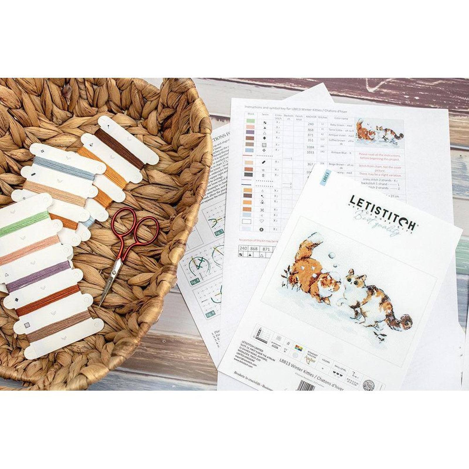 LetiStitch Winter Kitties Counted Cross Stitch Kit