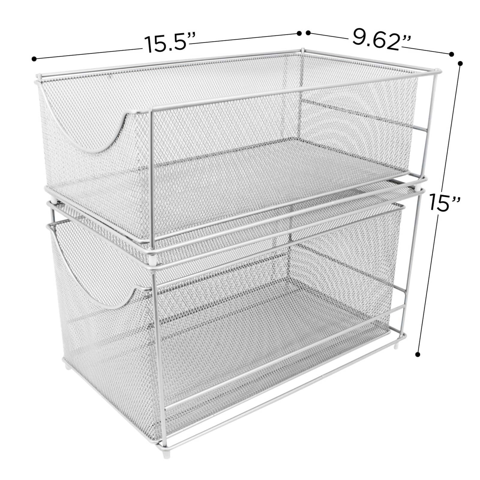 Sorbus 2-Tier Sliding Mesh Basket Drawer