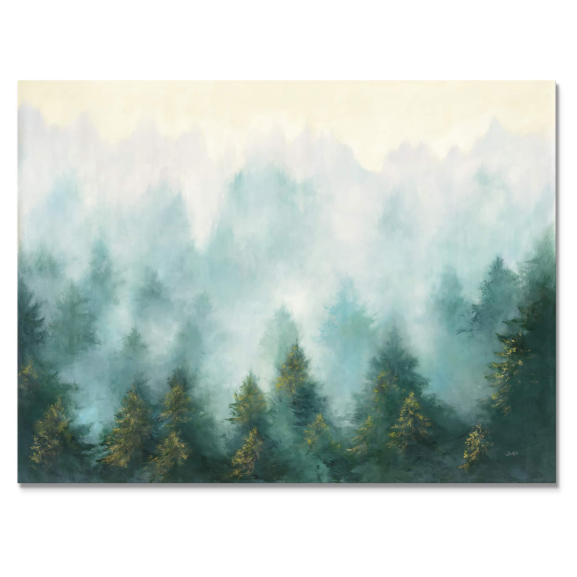  Designart - Misty Forest - Cottage Canvas Wall Art