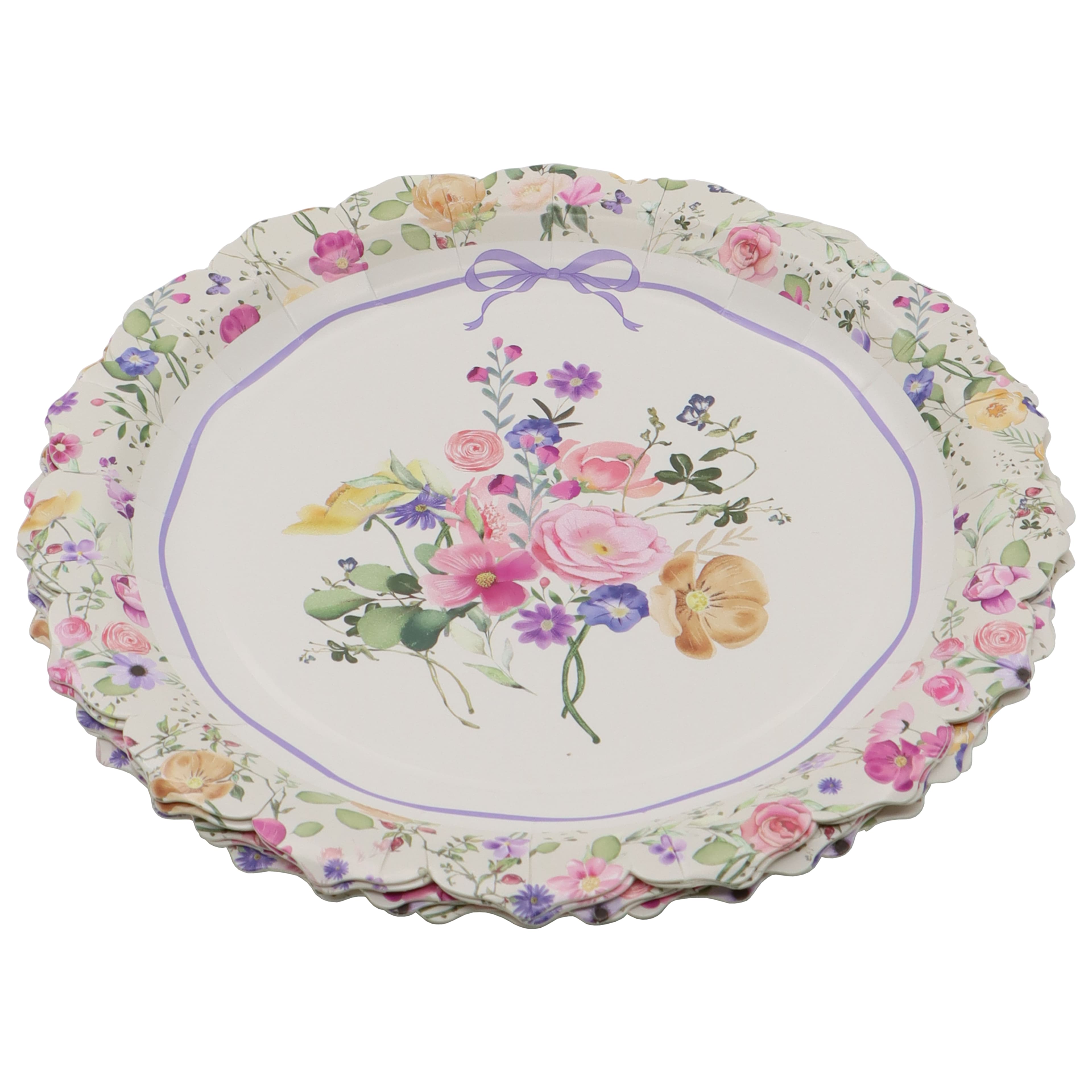 9&#x22; Purple Flower Paper Plates, 8ct. by Celebrate It&#x2122;