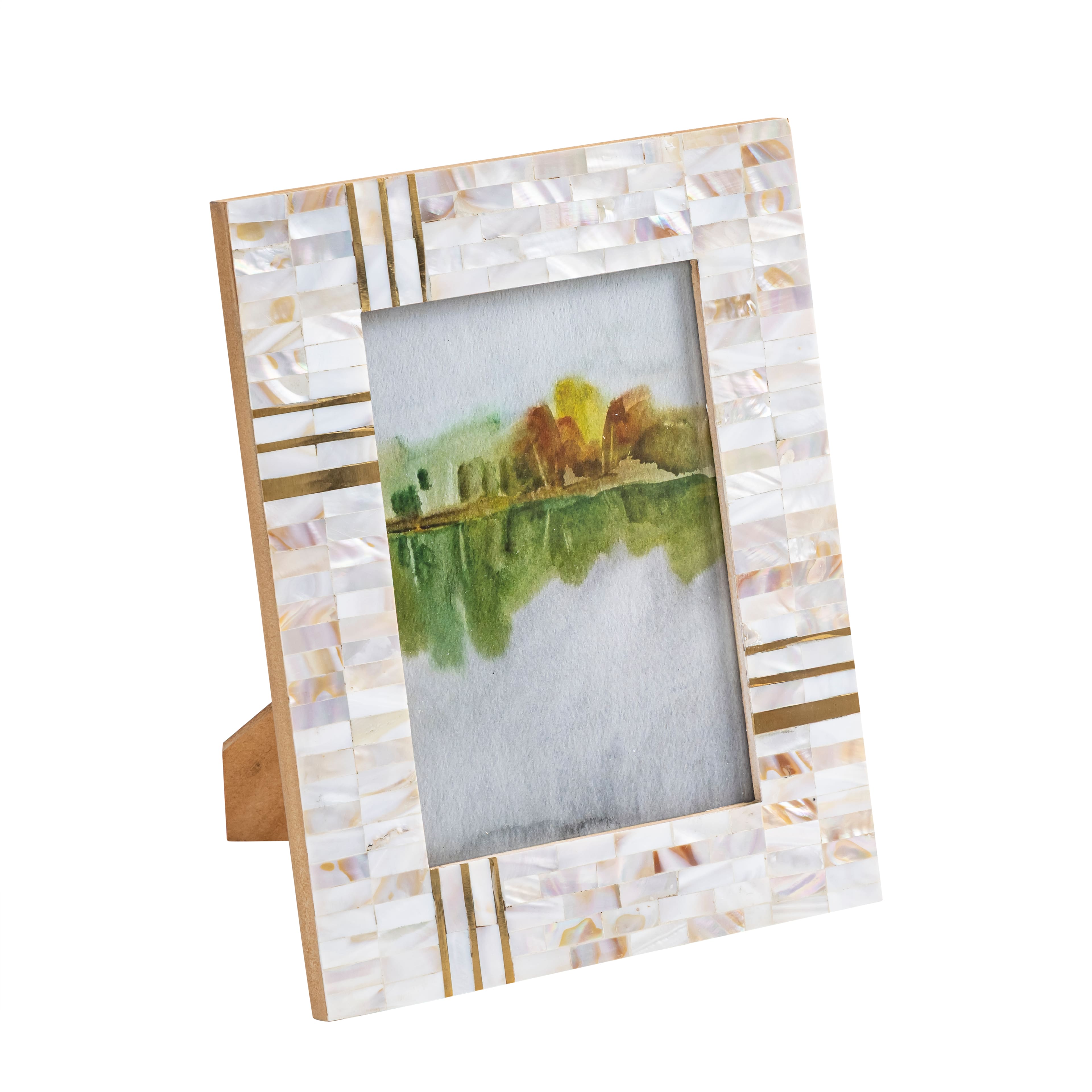 5" x 7" Gold & Mother of Pearl Tabletop Frame, Atelier by Studio Décor®