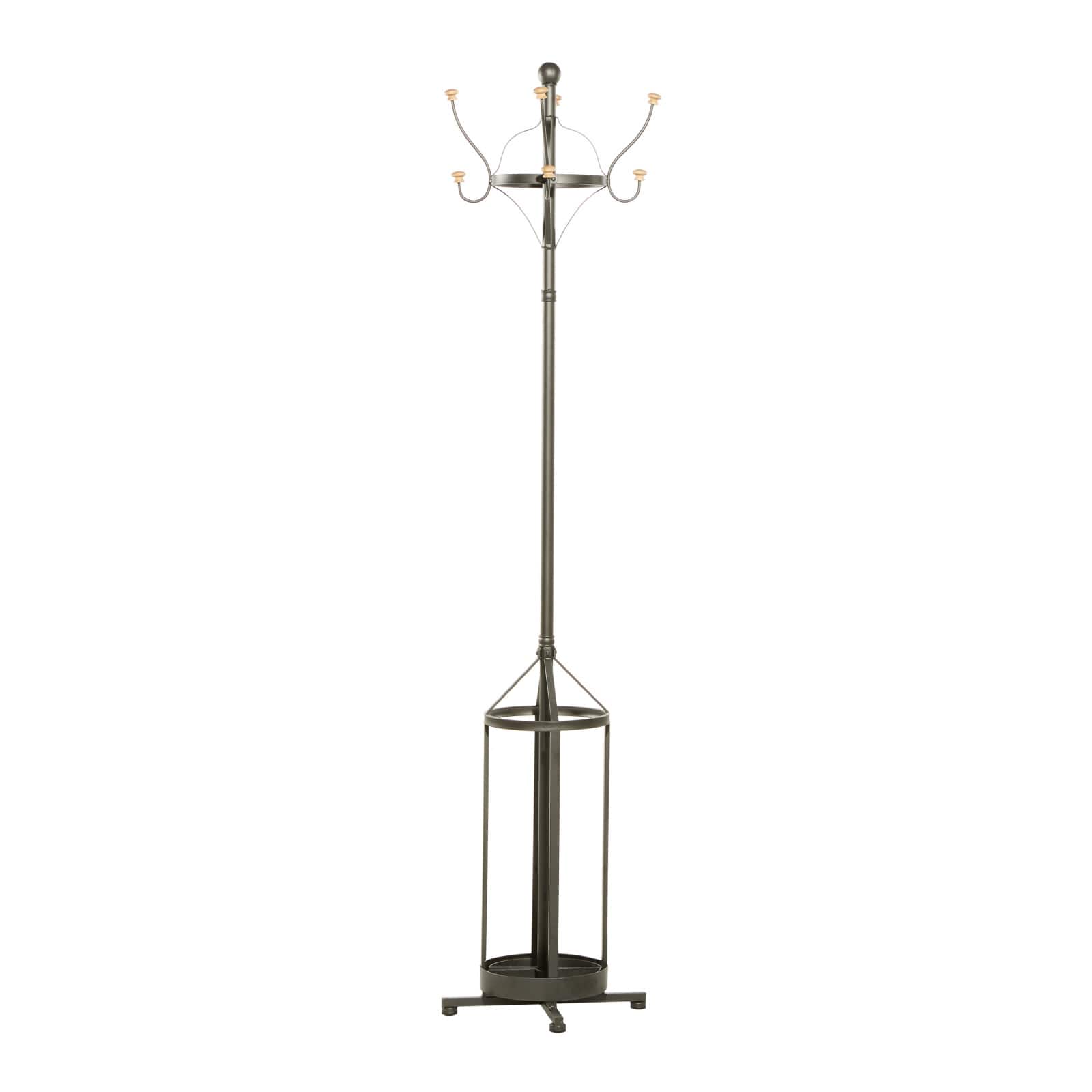 Black Metal Industrial Coat Rack, 19" x 77"