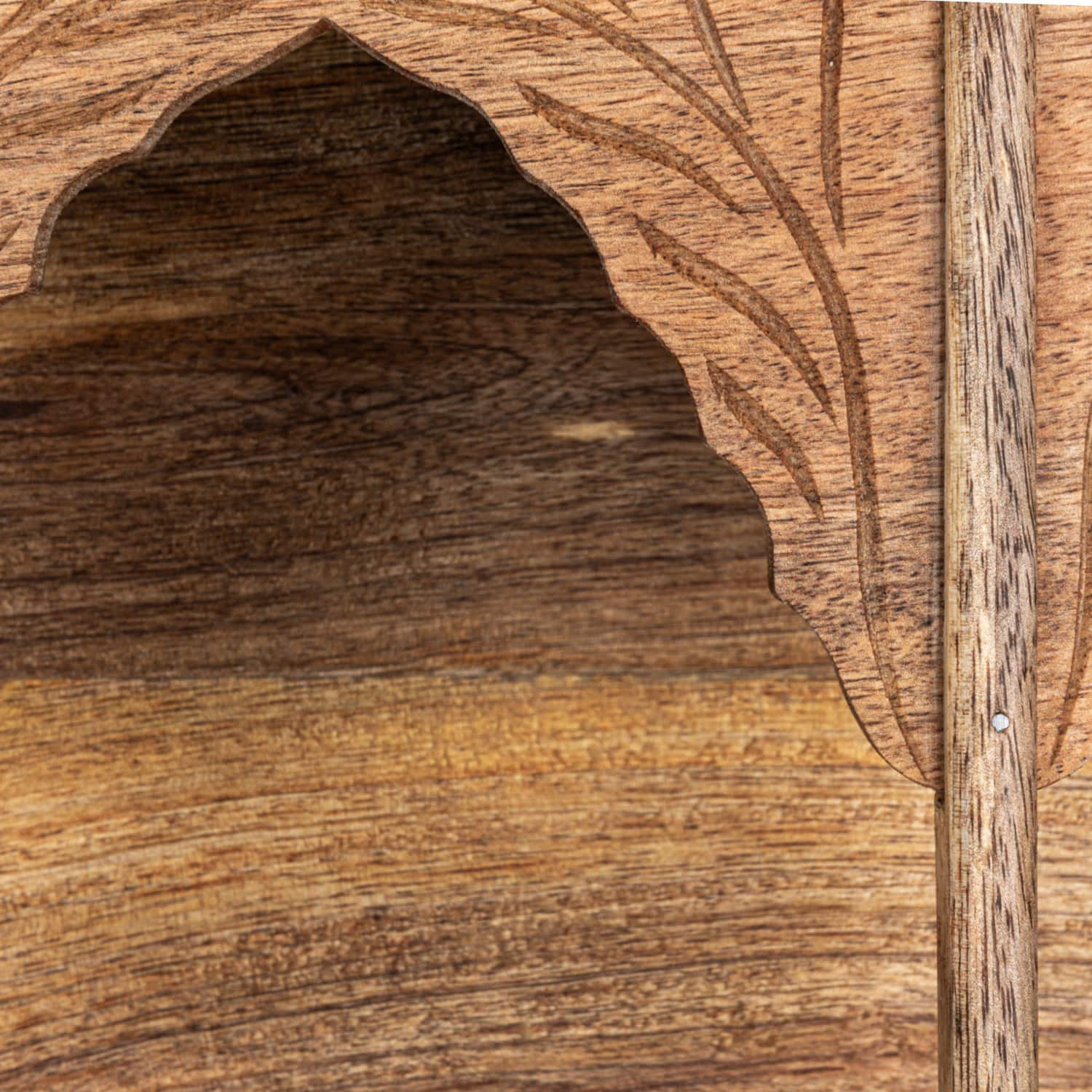 Hello Honey® 20" Carved Natural Mango Wood Shelf