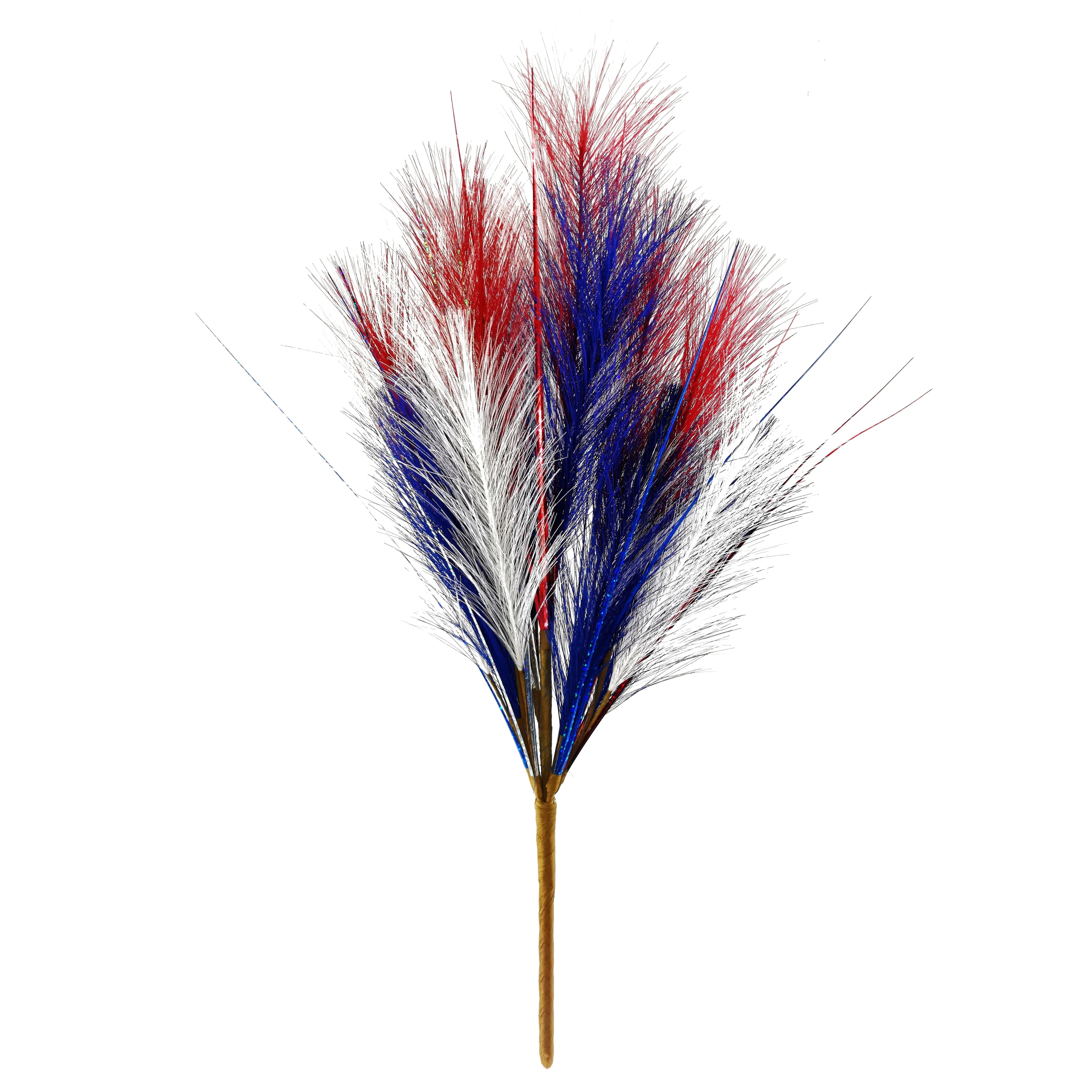 22&#x22; Red, White &#x26; Blue Pampas Bush with Tinsel by Celebrate It&#x2122;