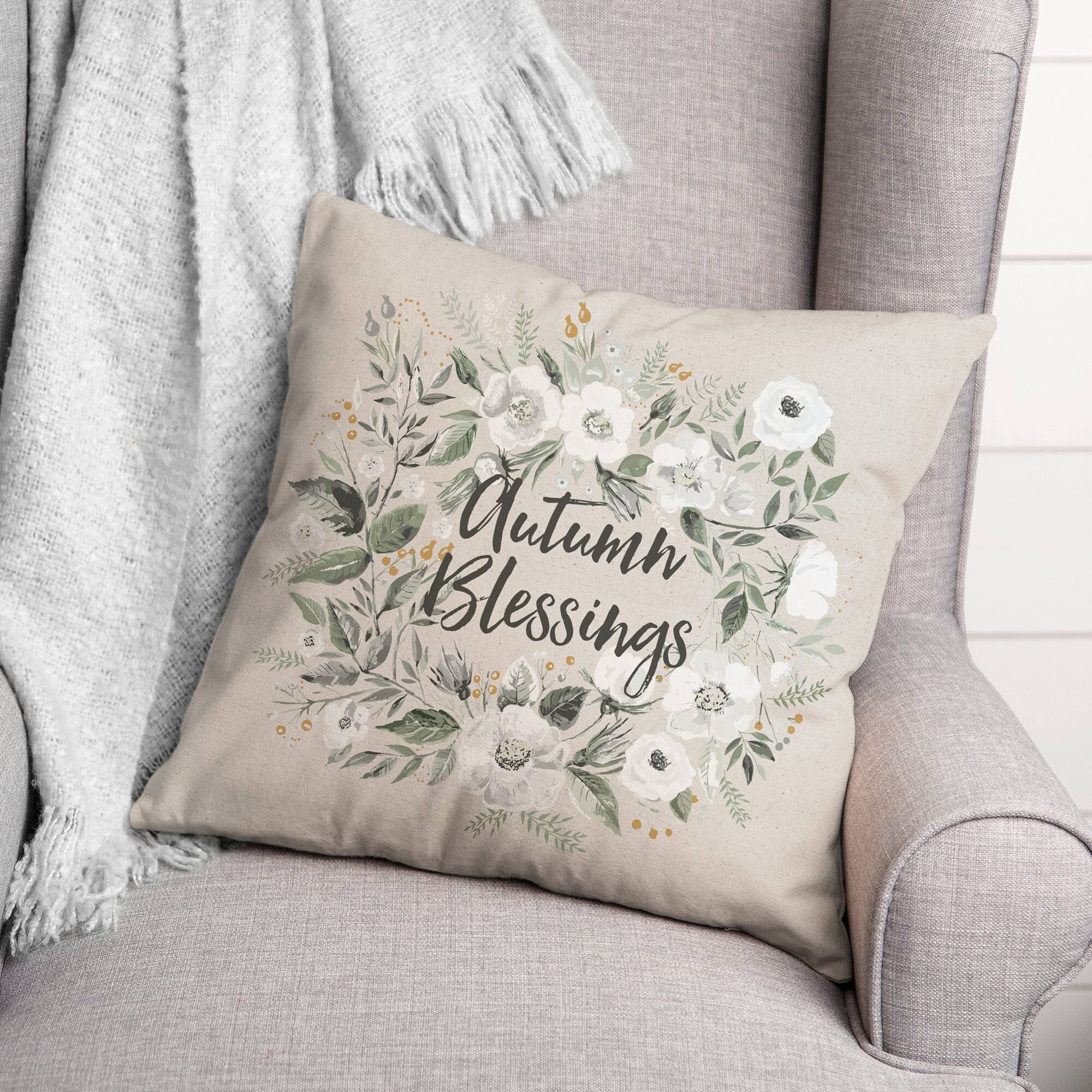 Multicolor Floral Wreath Blessings Throw Pillow Michaels