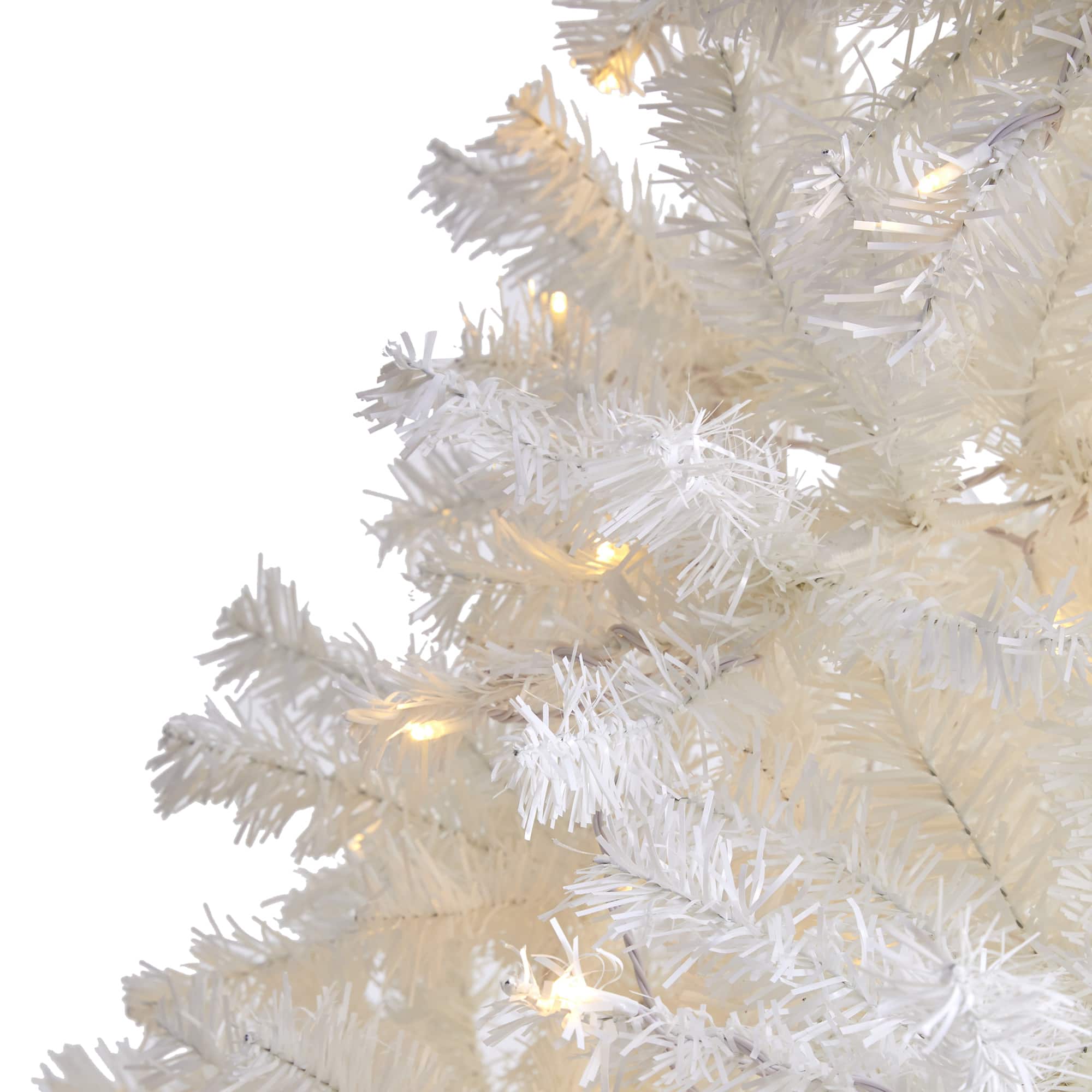 7.5ft. Pre-Lit White Artificial Christmas Tree, Clear LED Lights