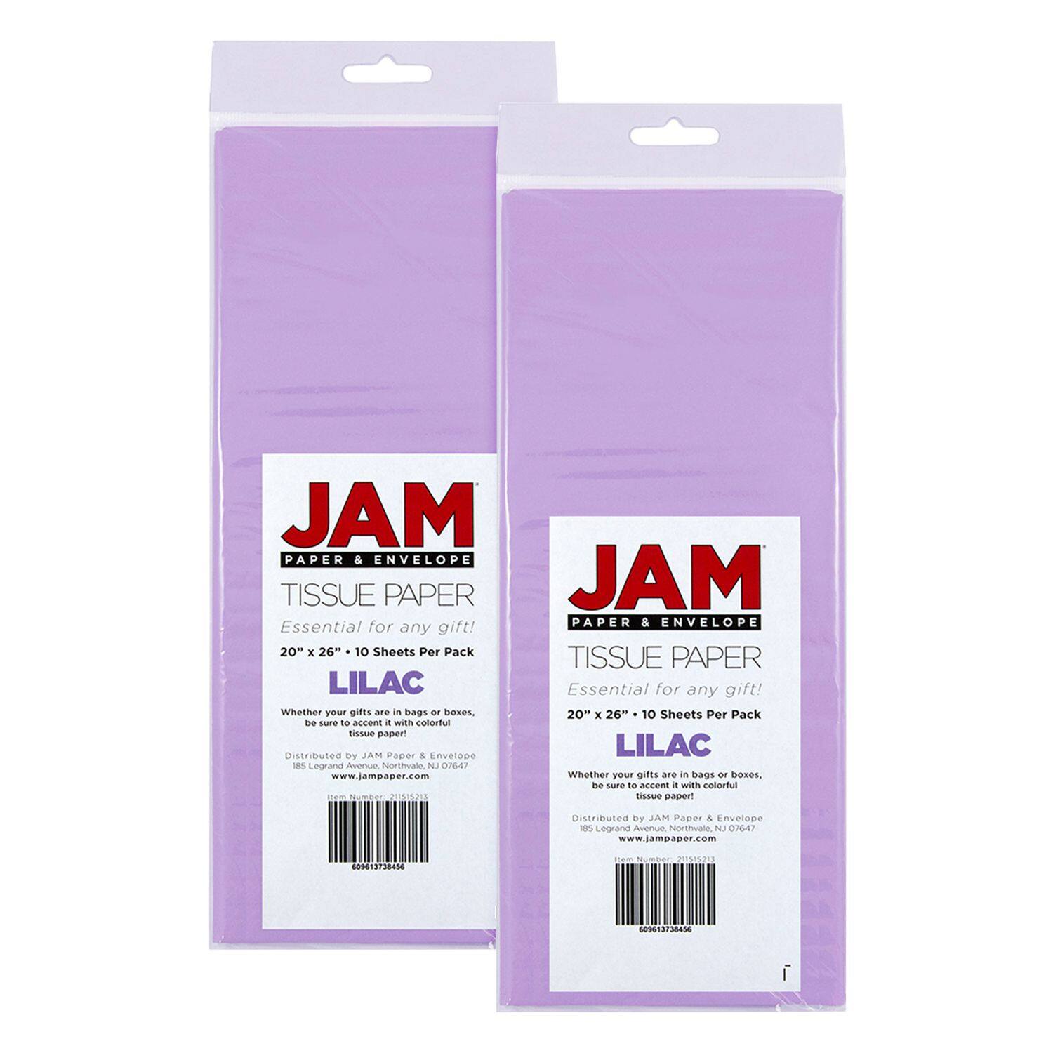 JAM Paper 20" x 26" Tissue Paper, 2 Packs of 10 Sheets