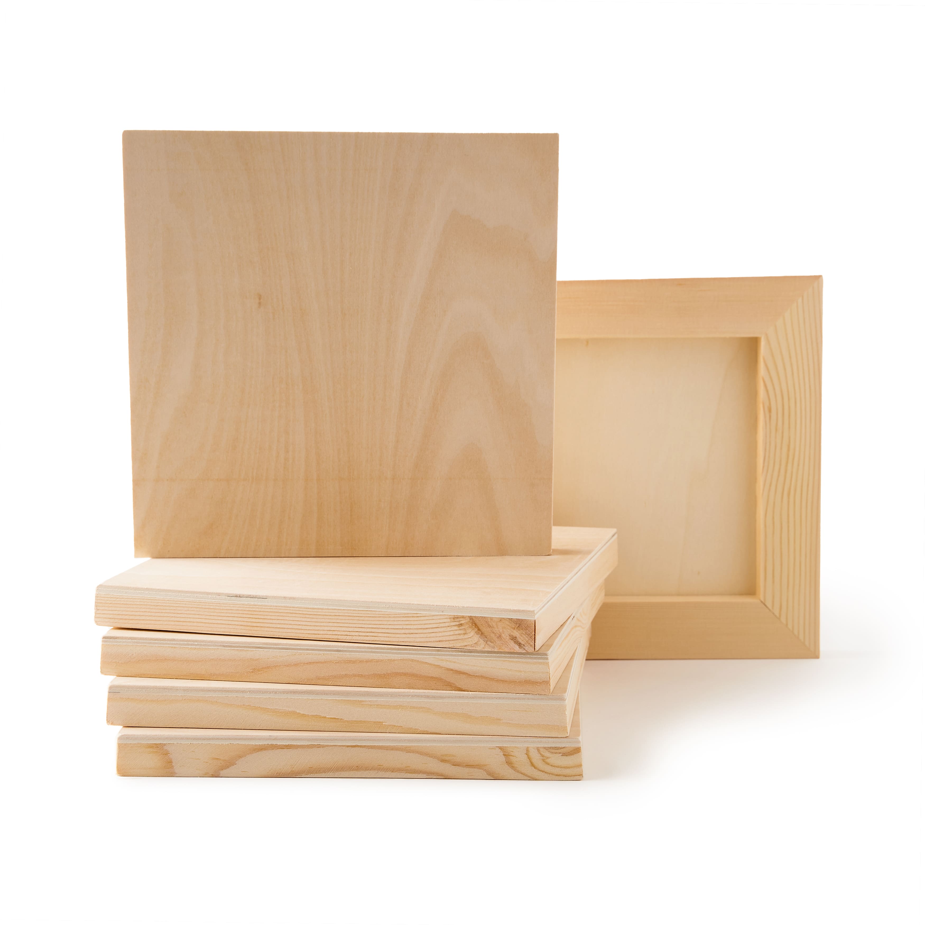 Unfinished Wood Canvas Boards for Painting 10 X 10 in 6 Pack for sale  online