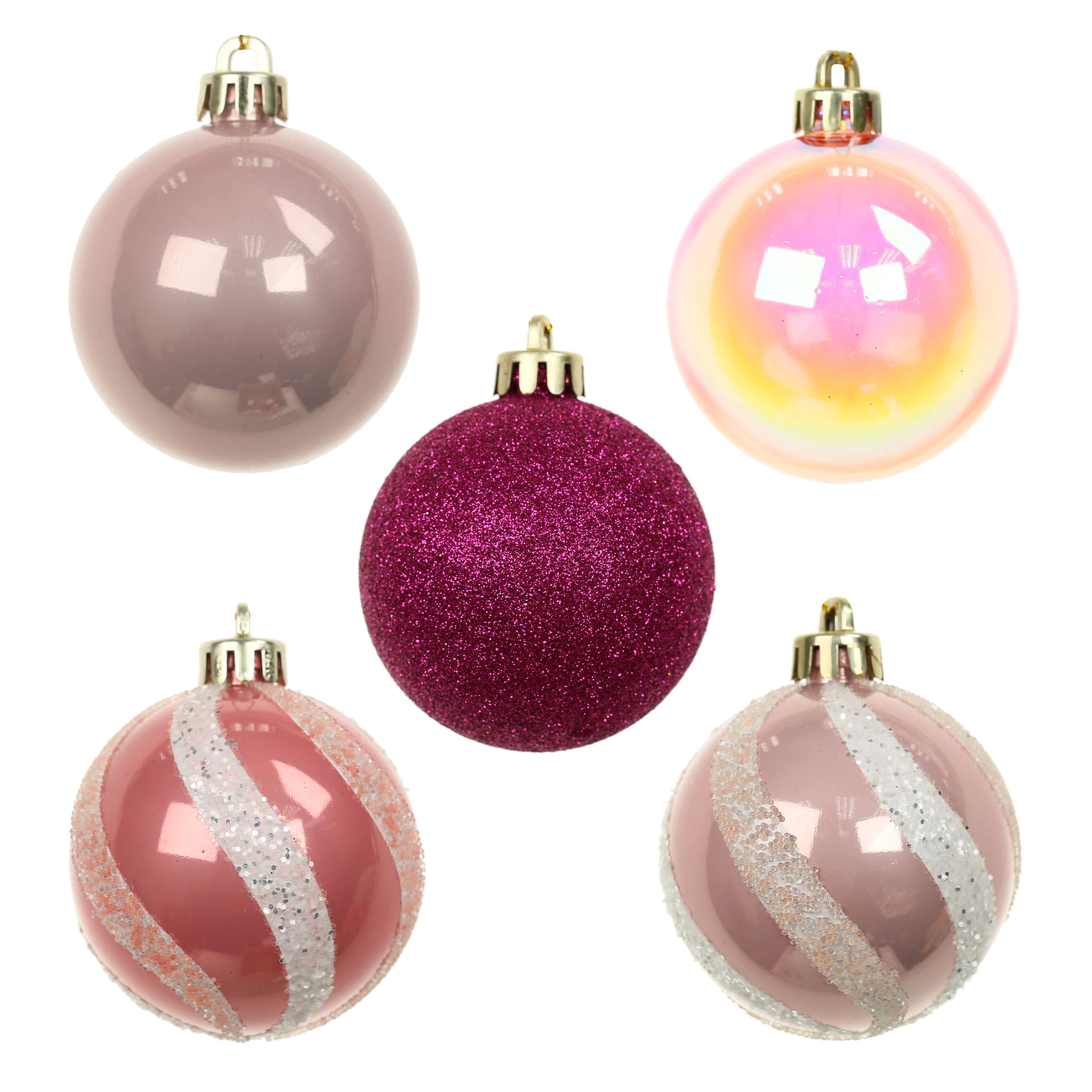 5 Pack 2.2&#x22; Holly Jolly Shatterproof Ball Ornaments by Ashland&#xAE; 