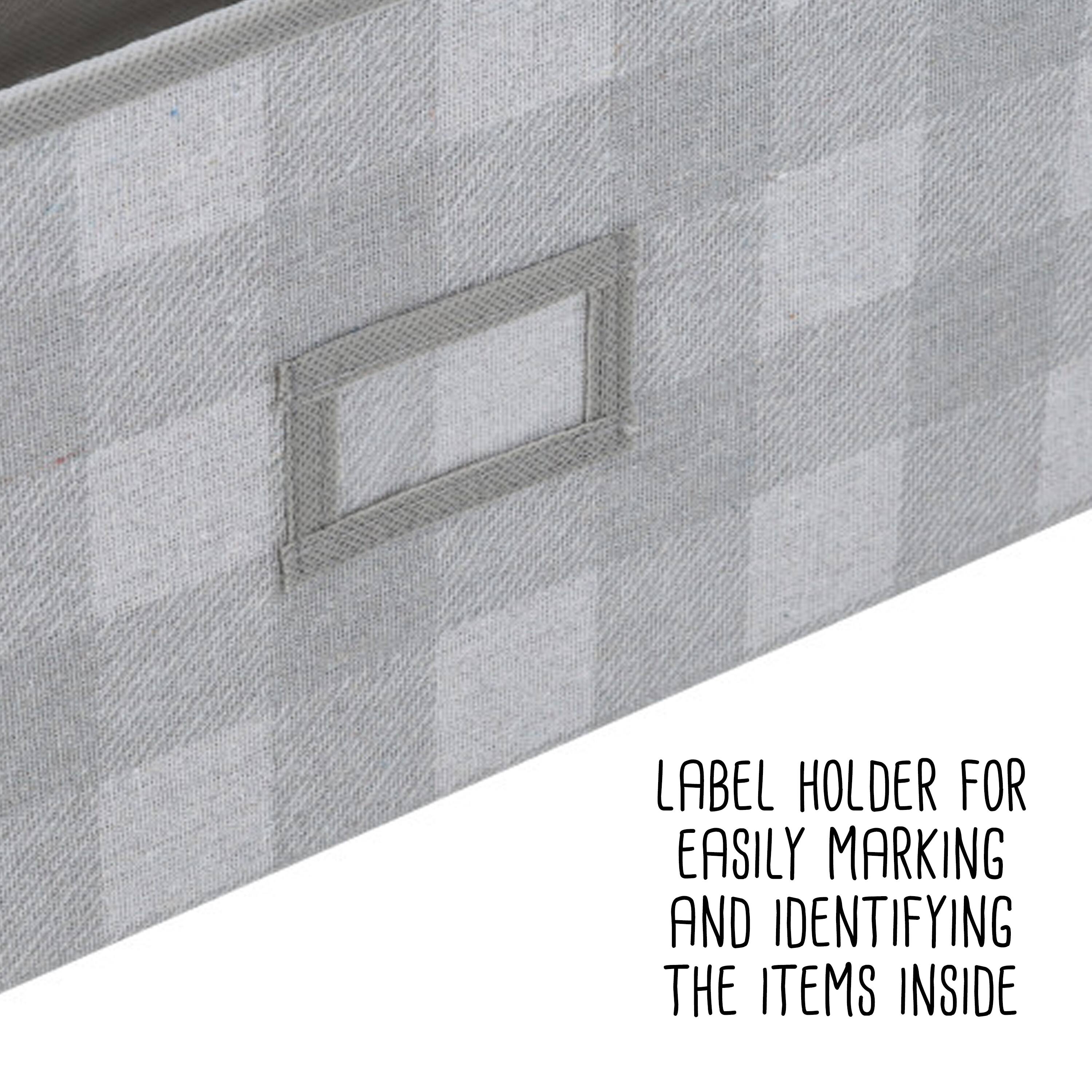 Honey Can Do Gray Plaid Large Collapsible Fabric Storage Bins With Handles Set, 3ct.