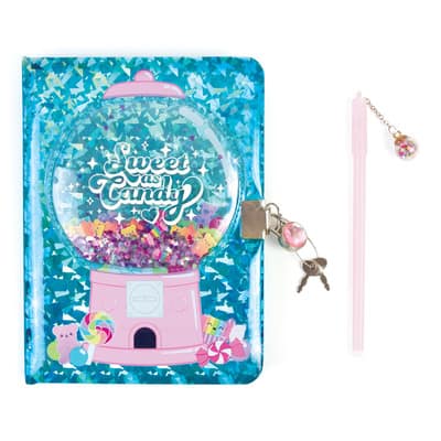 Make It Real 3C4G Bubble Gum Glitter Locking Journal Set Michaels