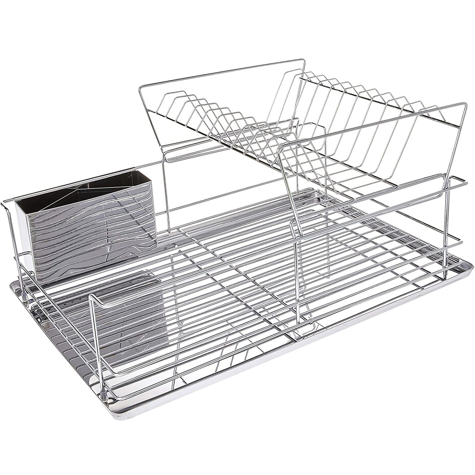 MegaChef 15.5&#x22; Stainless Iron Dish Rack with Shelf