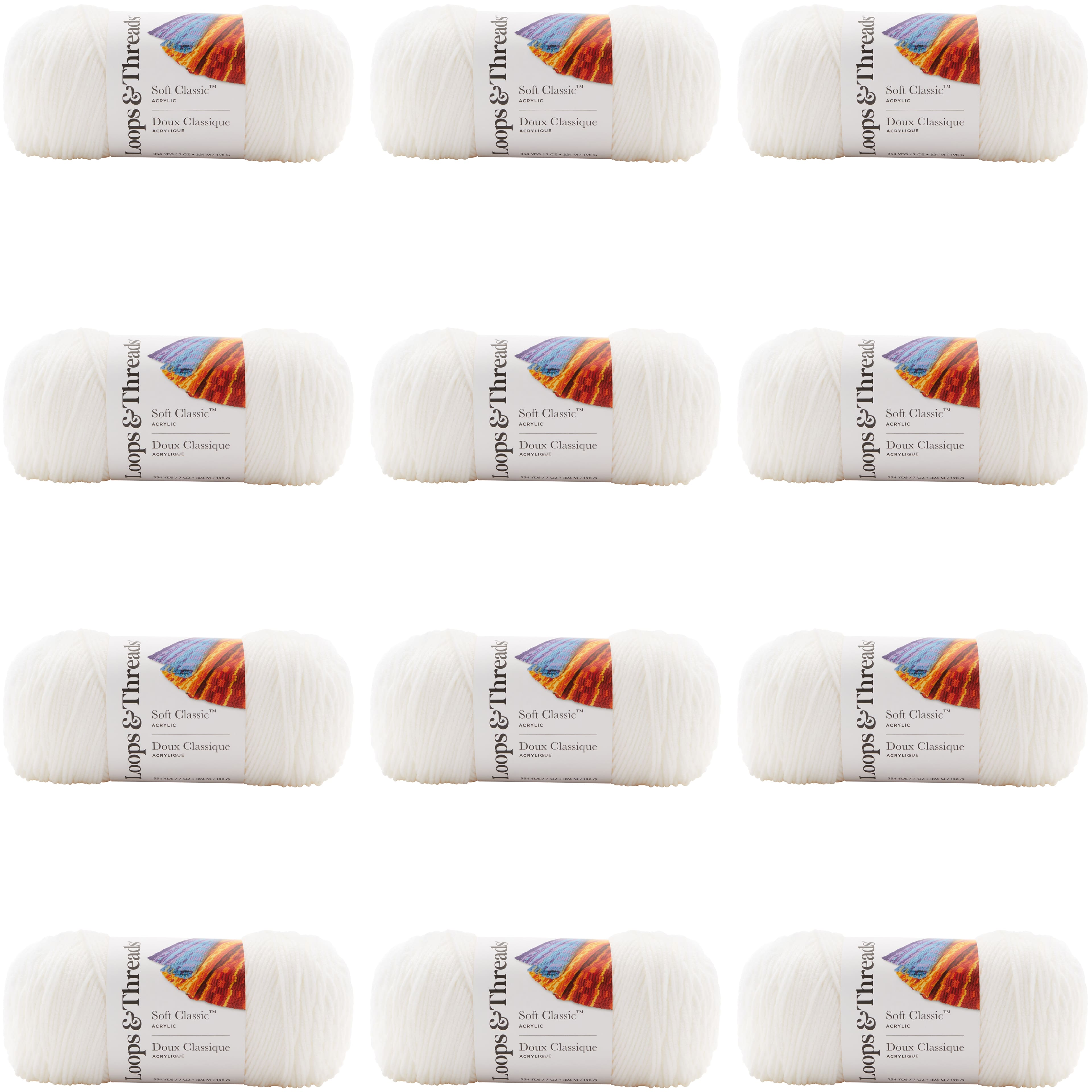 12 Pack: Soft Classic&#x2122; Solid Yarn by Loops &#x26; Threads&#xAE;
