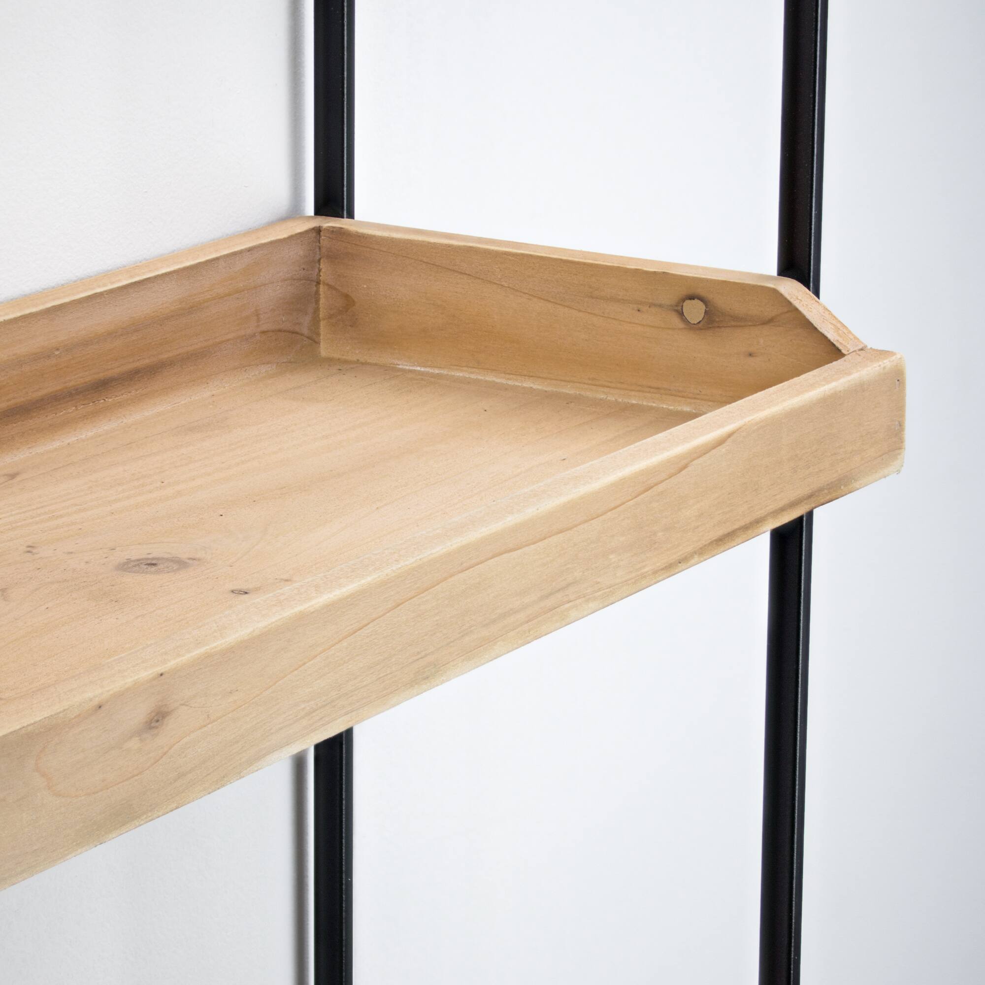 2.5ft. Wood &#x26; Metal 3 Tier Wall Mounted Shelving Unit