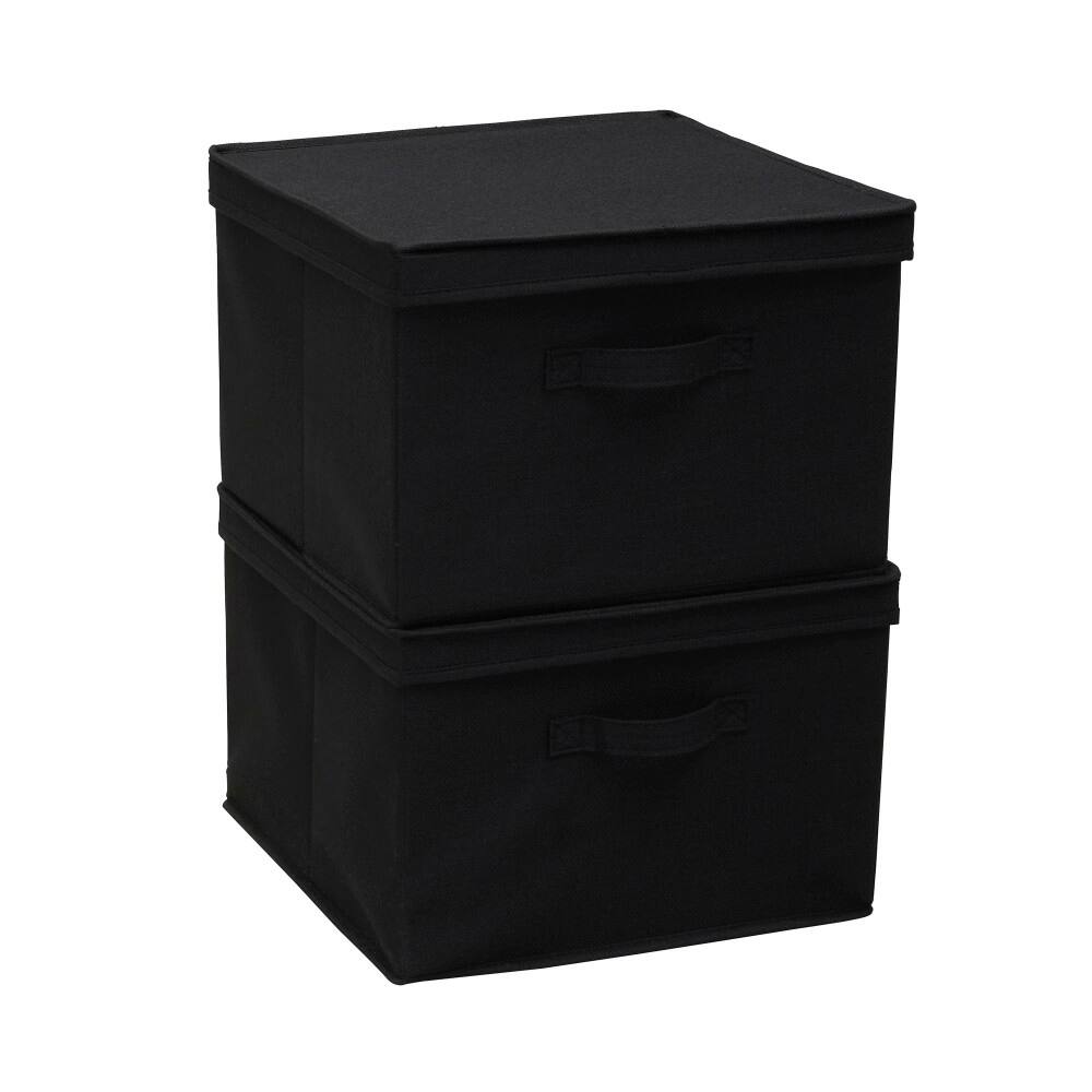 Household Essentials Canvas Storage Boxes with Lids, 2ct.
