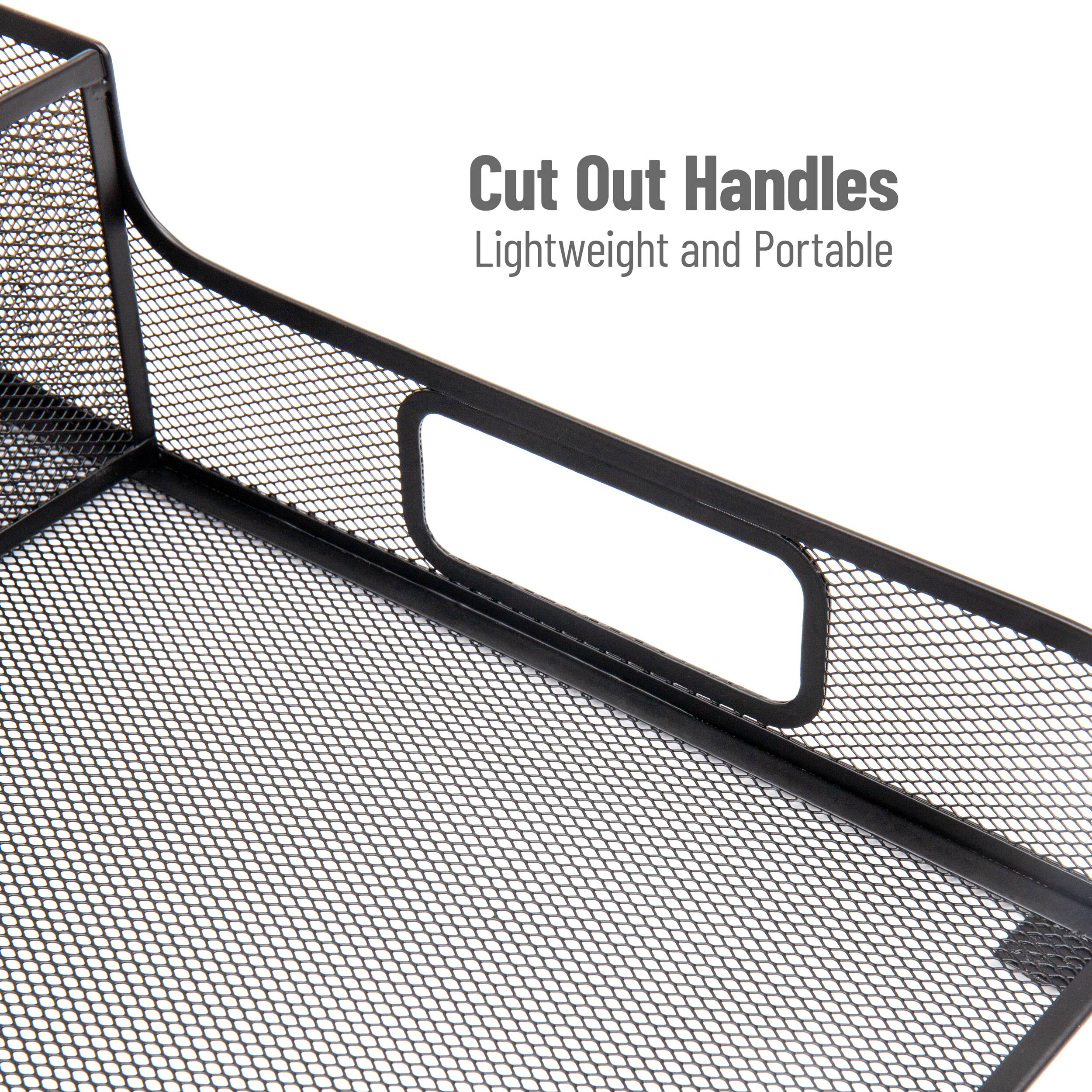 Mind Reader Black Metal Mesh Utensil, Napkin & Plate Serving Tray