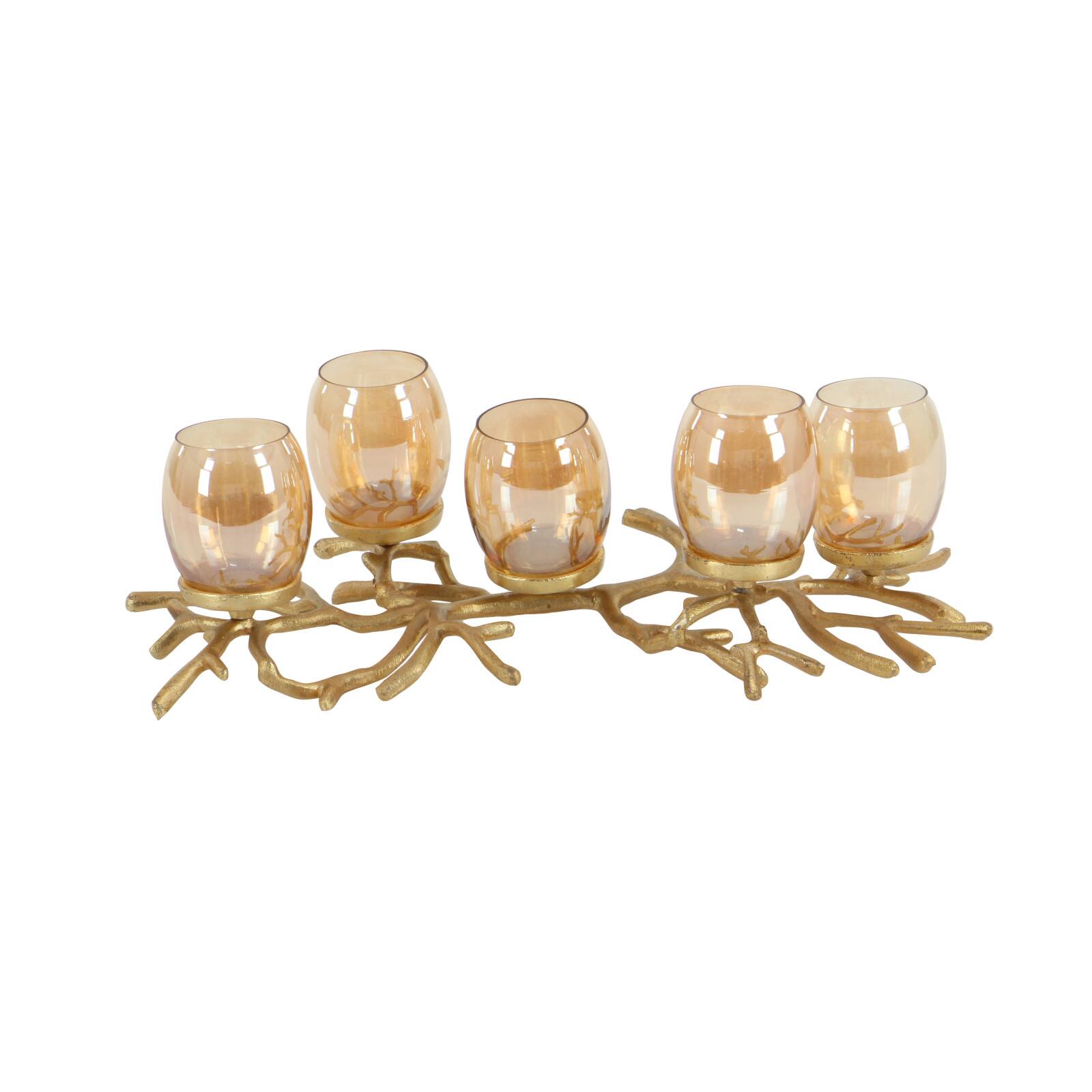 6" Gold Aluminum Coastal Candle Holder