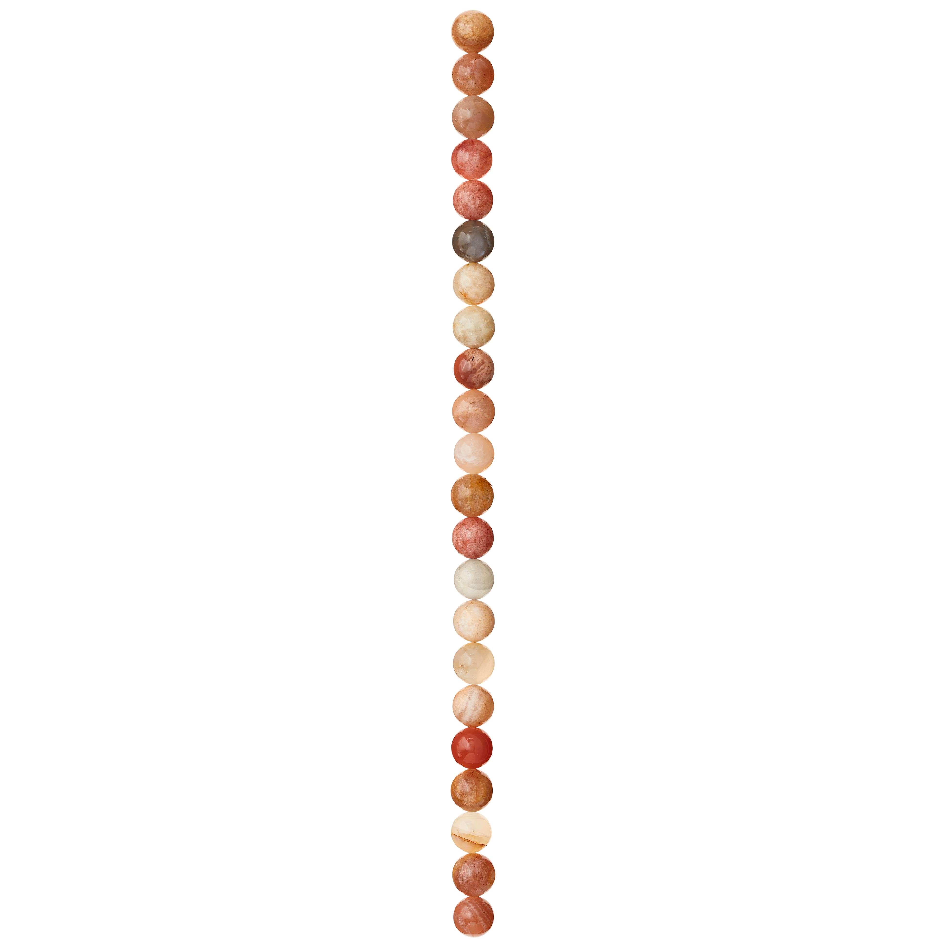 Orange &#x26; Pink Sunstone Round Beads, 8mm by Bead Landing&#x2122;