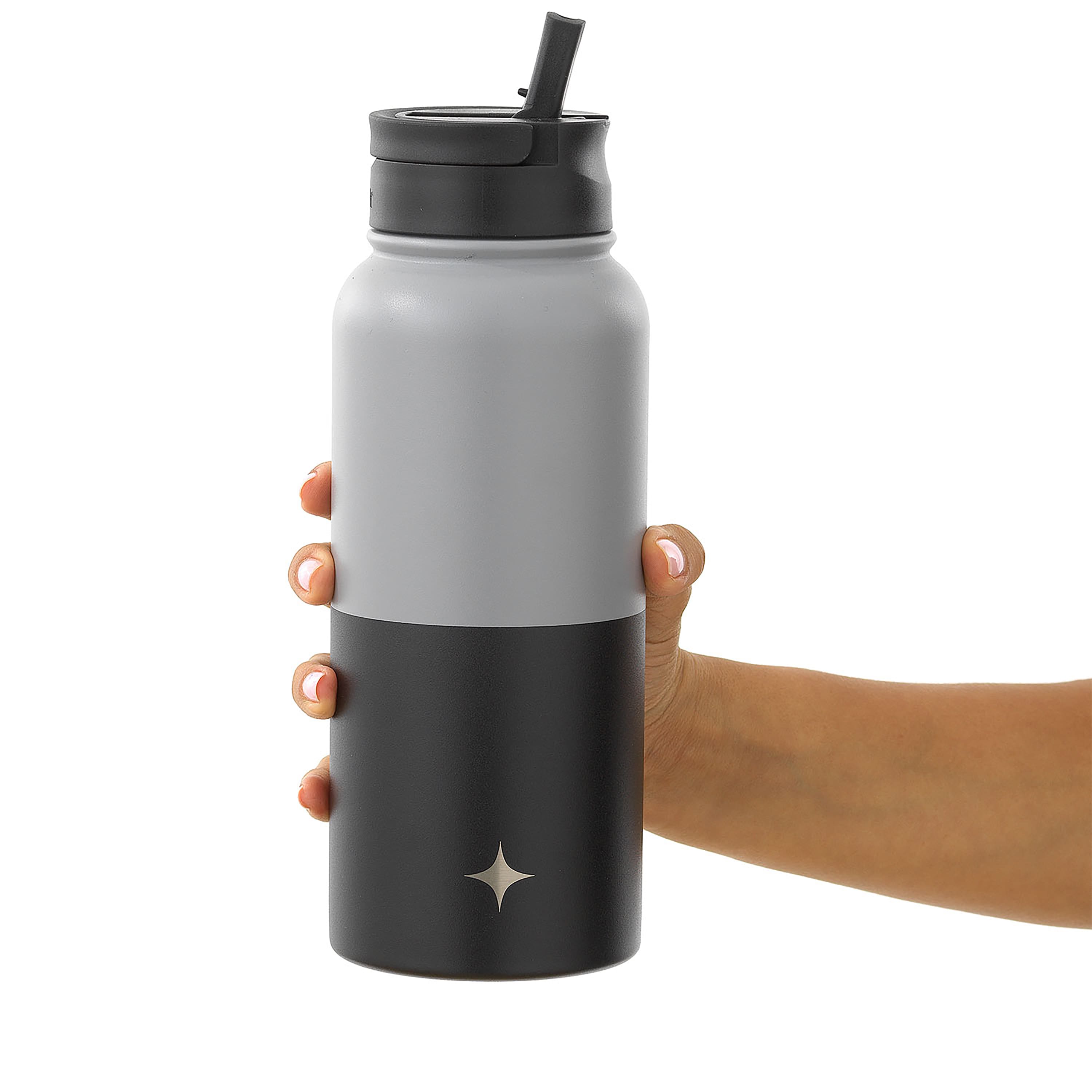 JoyJolt&#xAE; 32oz. Vacuum Insulated Water Bottle With Flip Lid &#x26; Sport Straw Lid