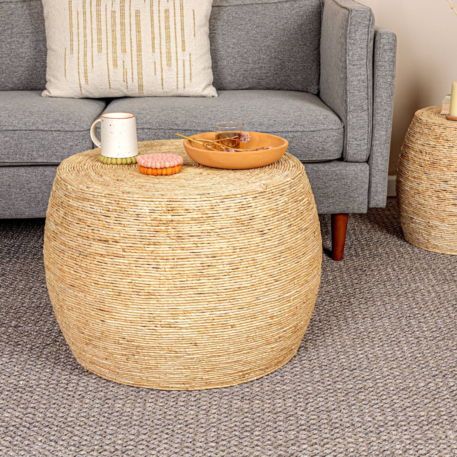 Corn Rope Round Accent Table