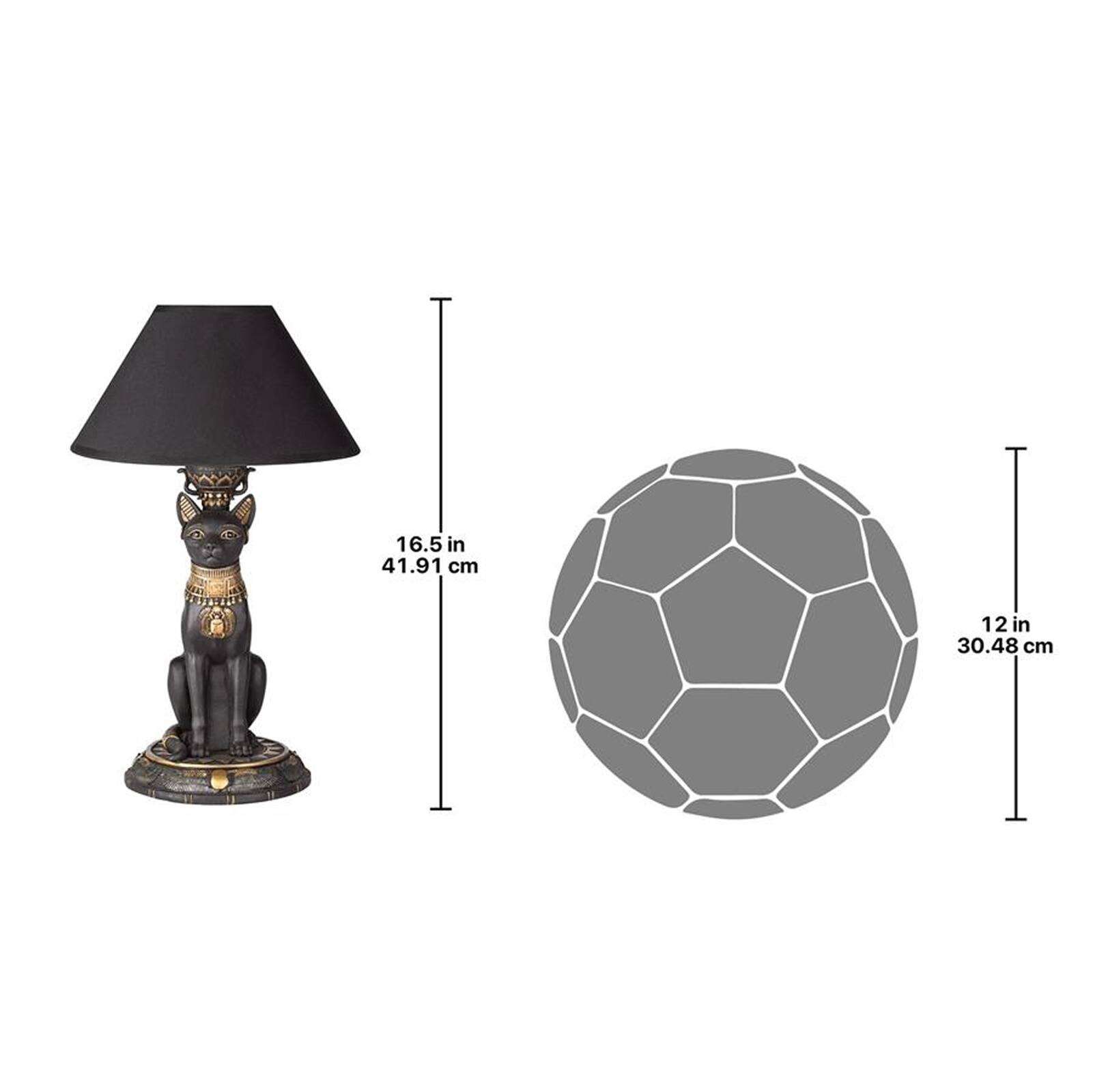 Design Toscano 16.5&#x22; Royal Cat Goddess Bastet Sculptural Table Lamp, 2ct.