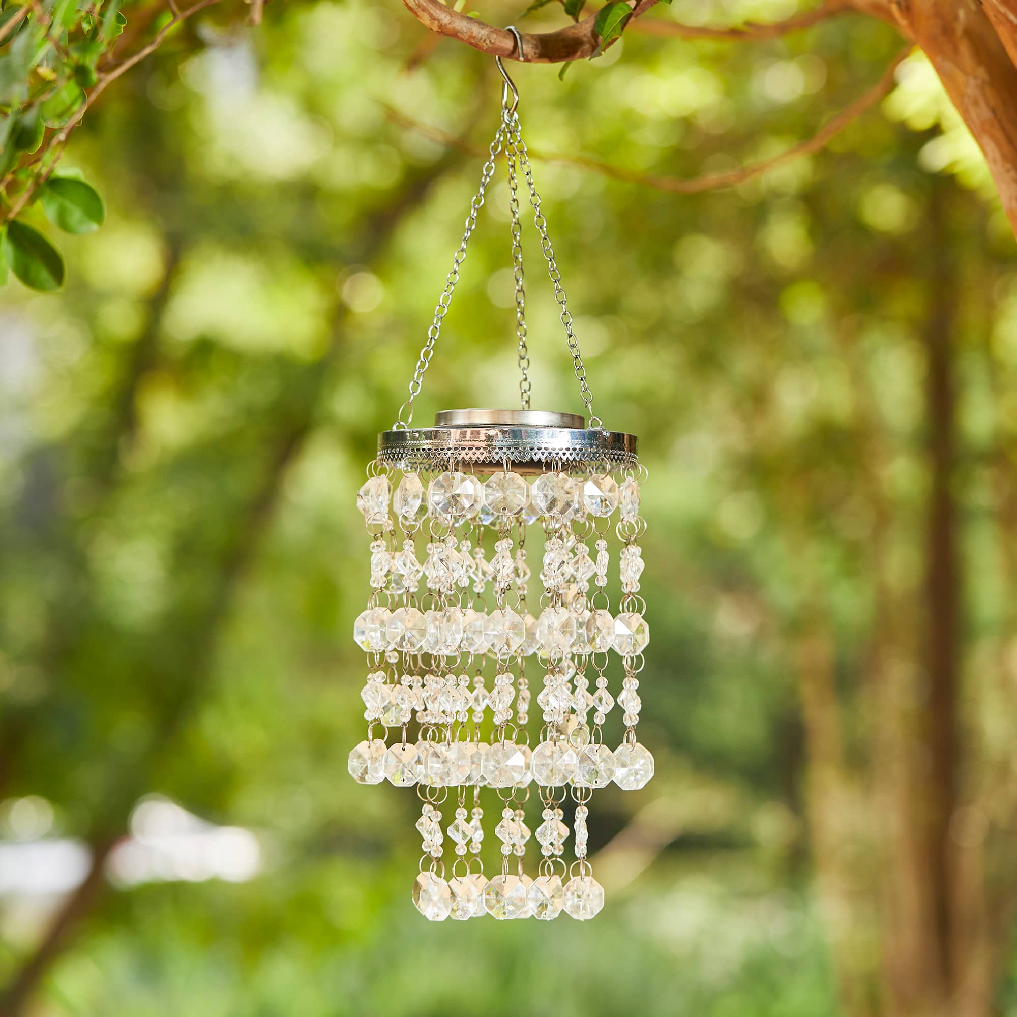 Glitzhome&#xAE; 18.75&#x22; Solar Lit Beaded Wind Chimes, 2ct.