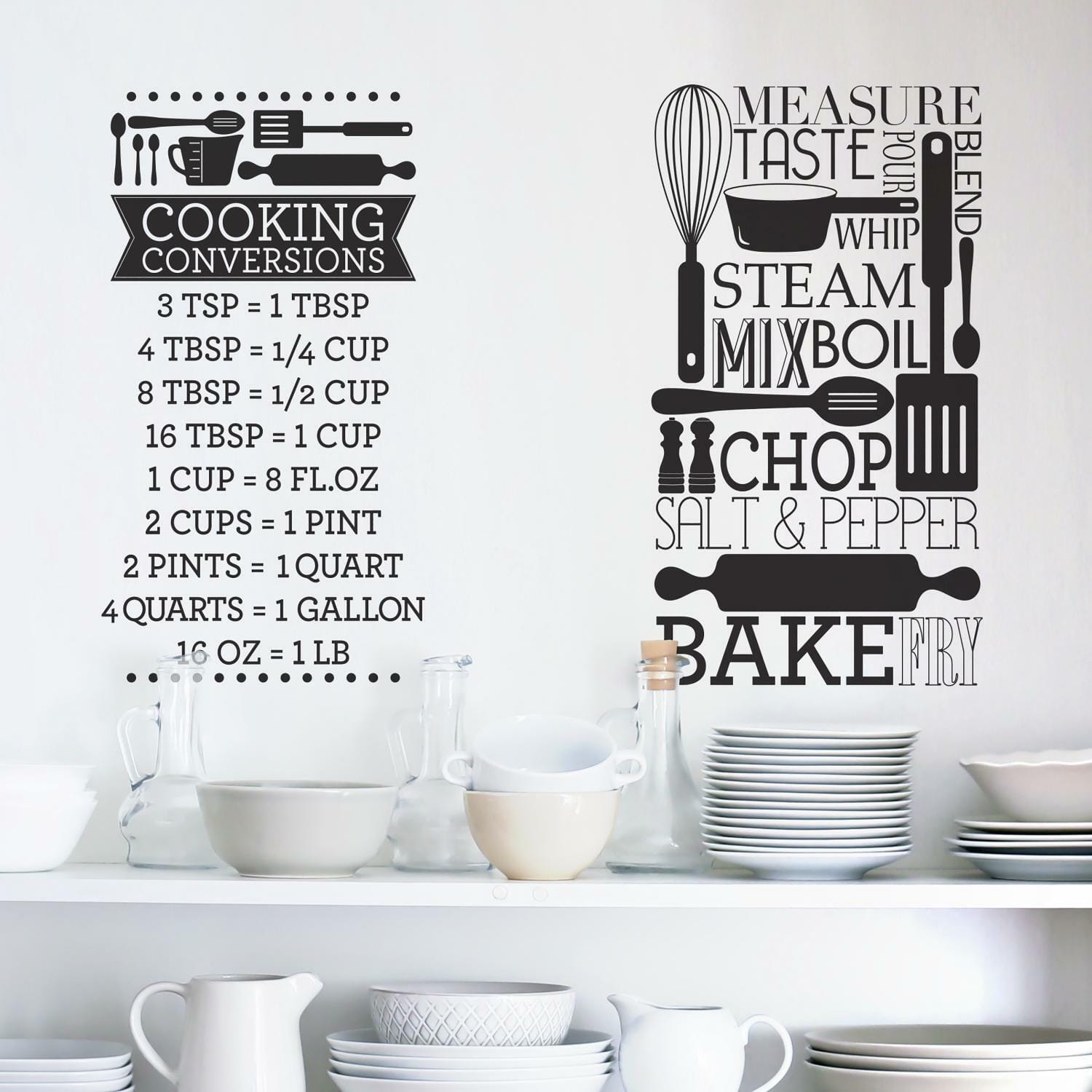 RoomMates Cooking Conversions Peel & Stick Wall Decals