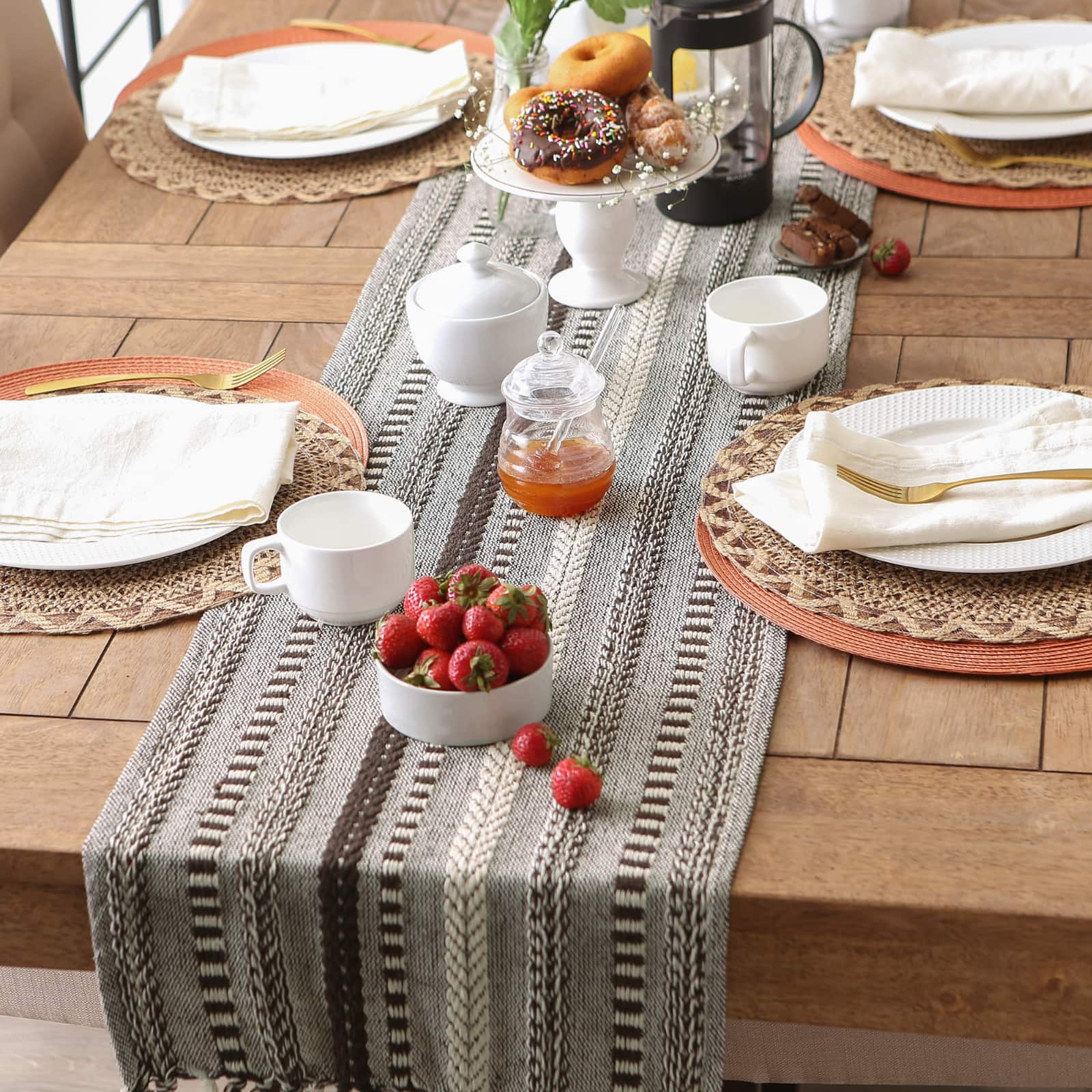 DII&#xAE; 72&#x22; Braided Stripe Table Runner