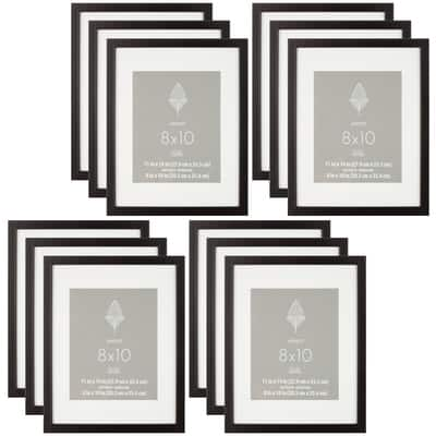 Buy In Bulk - 12 Pack: Black Frame With Mat, Aspect By Studio Décor 