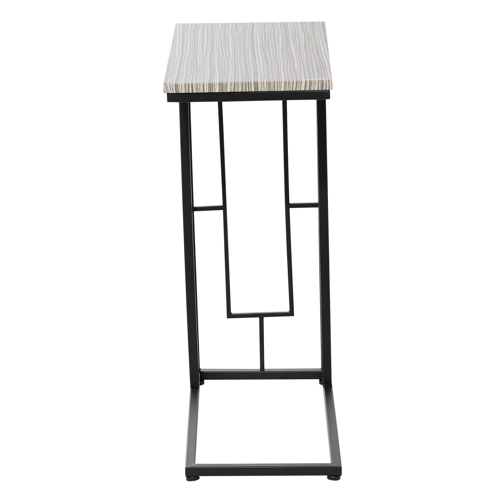 10" Black Contemporary Compact Accent Table
