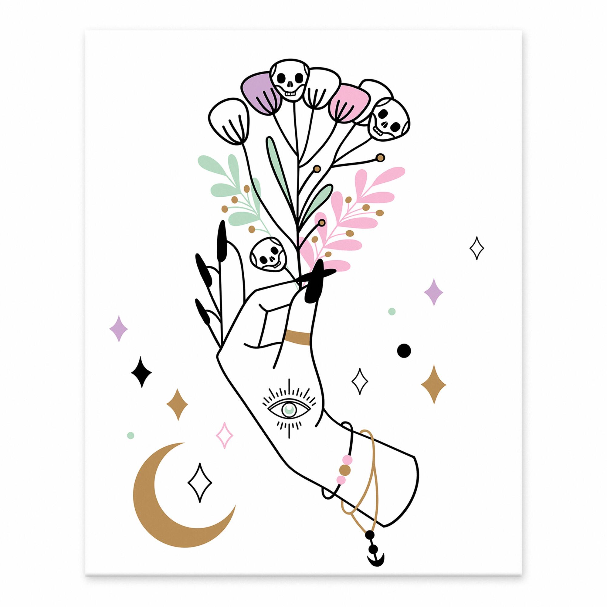 Witchy Flowers Tabletop Canvas