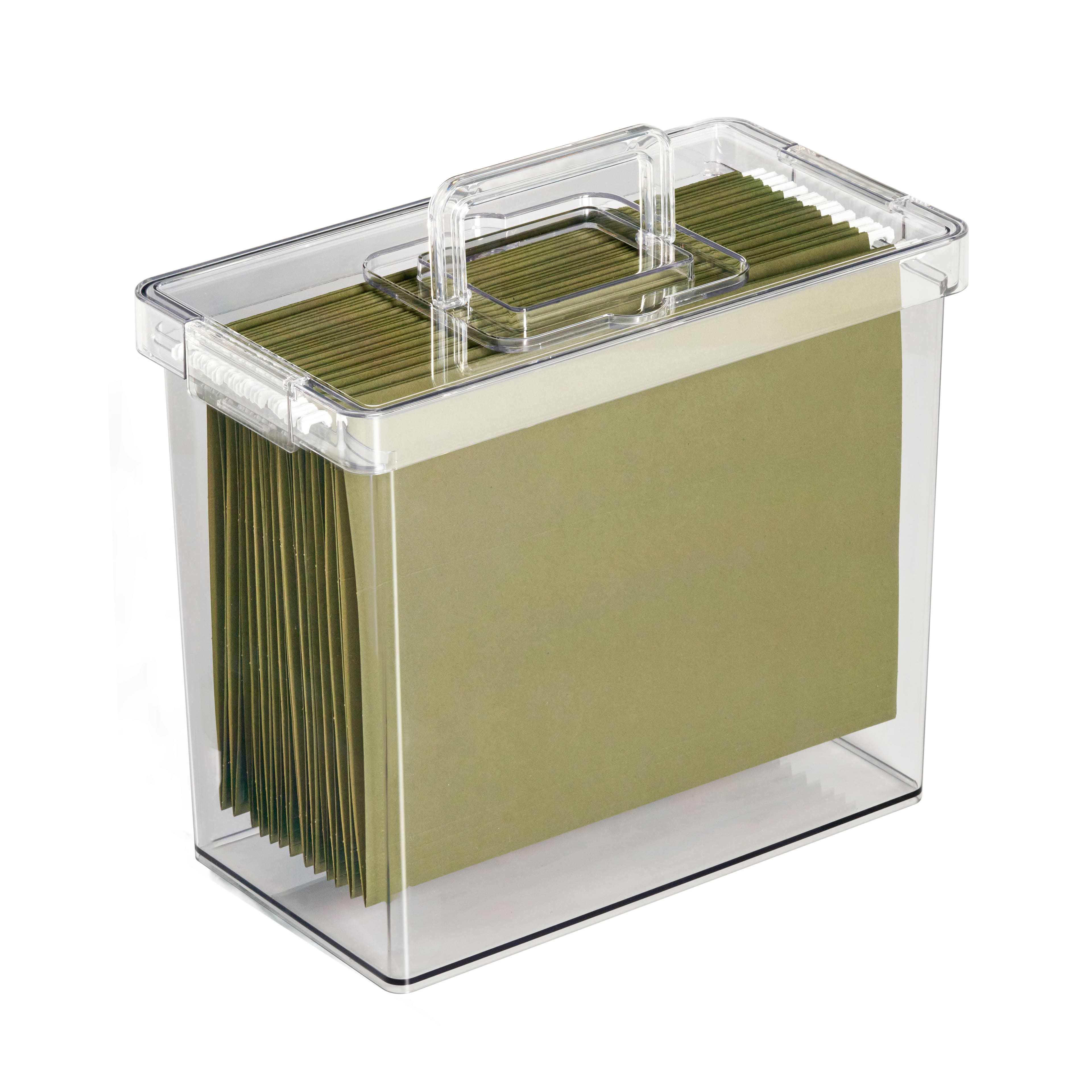 8 Pack: Clear Letter File Storage Case with Top Handle by Simply Tidy®