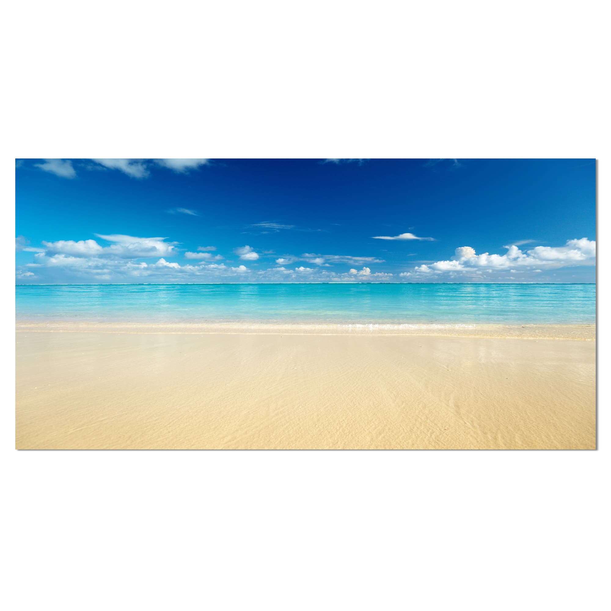 Designart - Sand of Beach in Calm Caribbean Shore - Modern Seascape Canvas Artwork