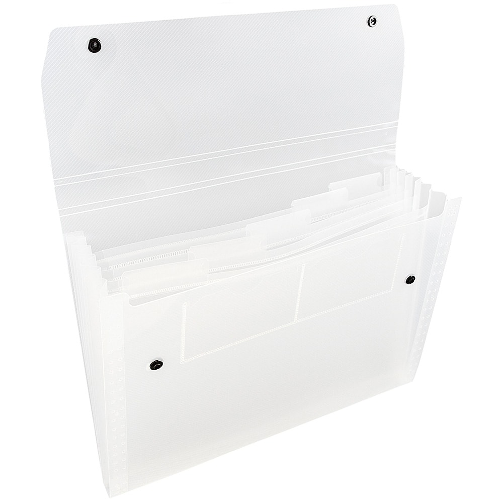 JAM Paper 9" x 13" Clear Plastic Accordion Folder
