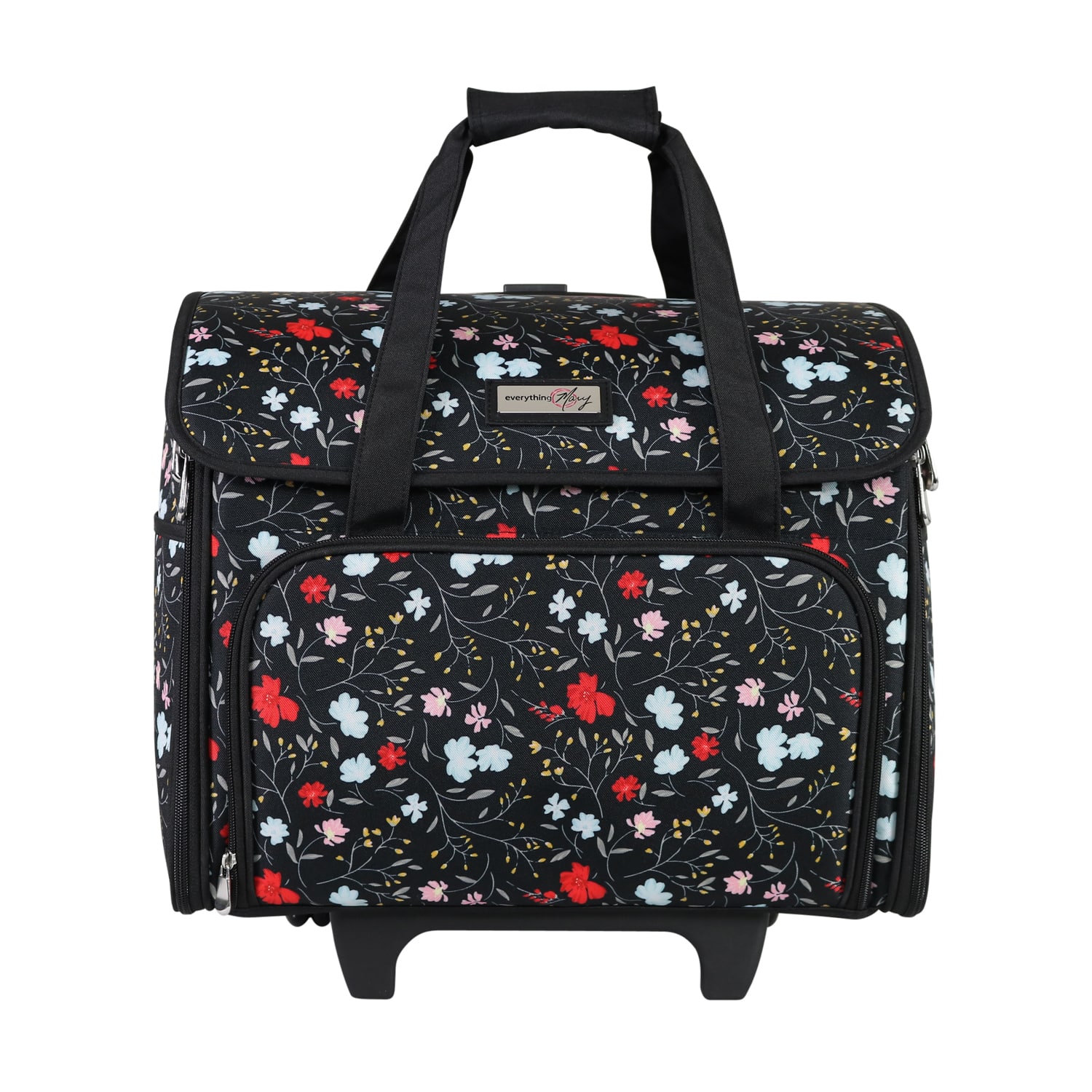 Everything Mary Black Floral Teacher Rolling Tote, Michaels