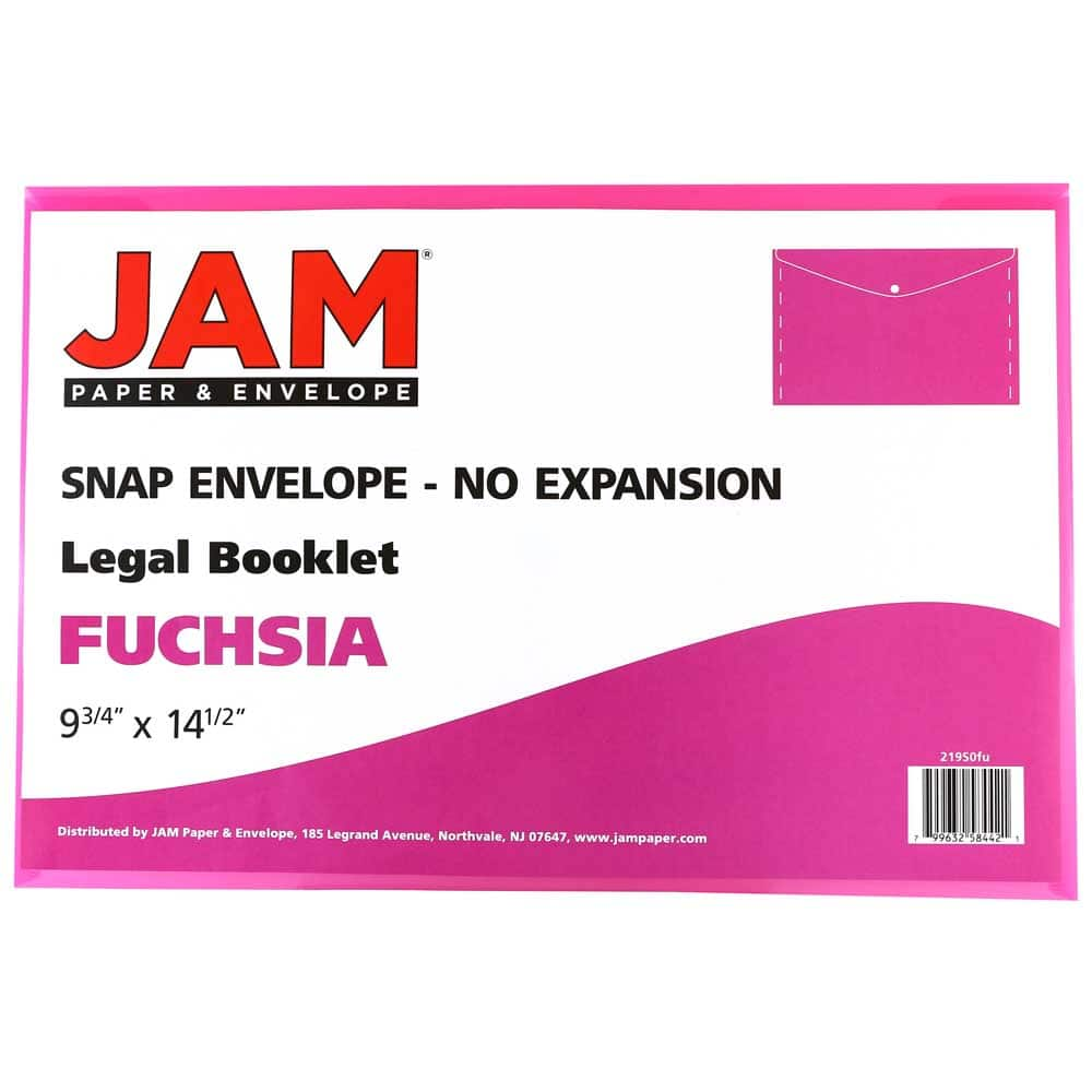 JAM Paper 9.75&#x22; x 14.5&#x22; Plastic Snap Closure Envelopes, 12ct.