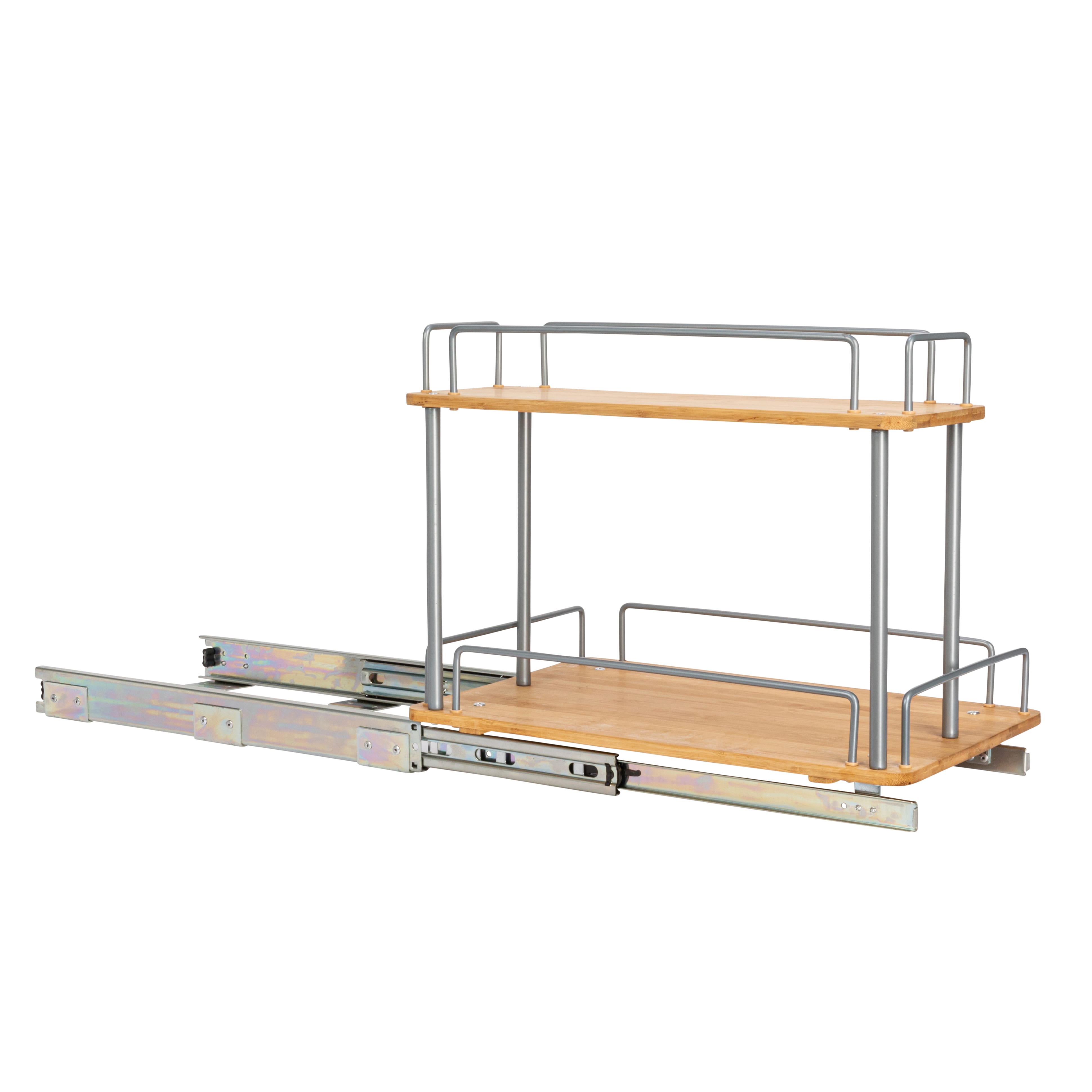 Household Essentials Glidez Wood 2-Tier Cabinet Organizer