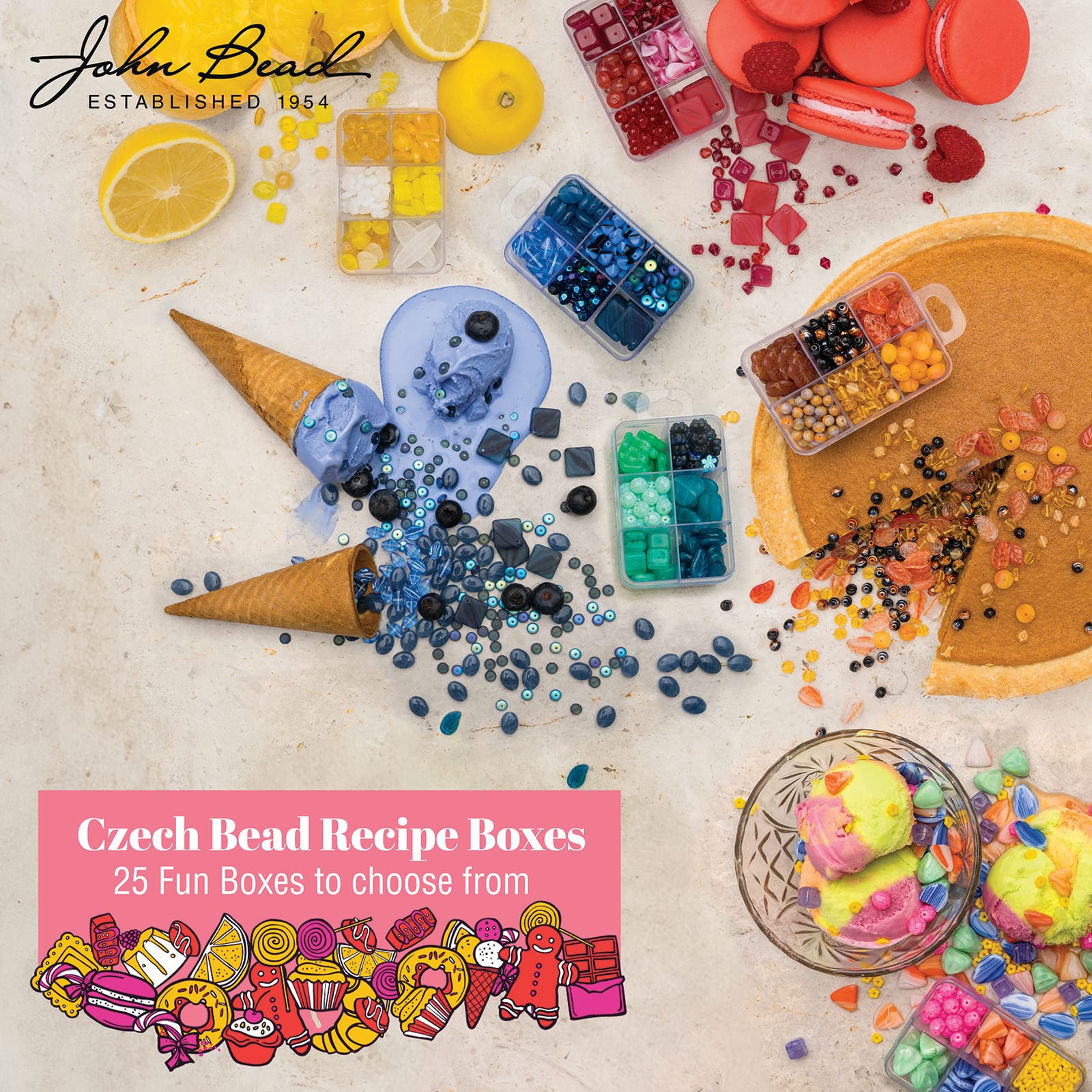 John Bead Czech Glass Recipe Box Beading Kit