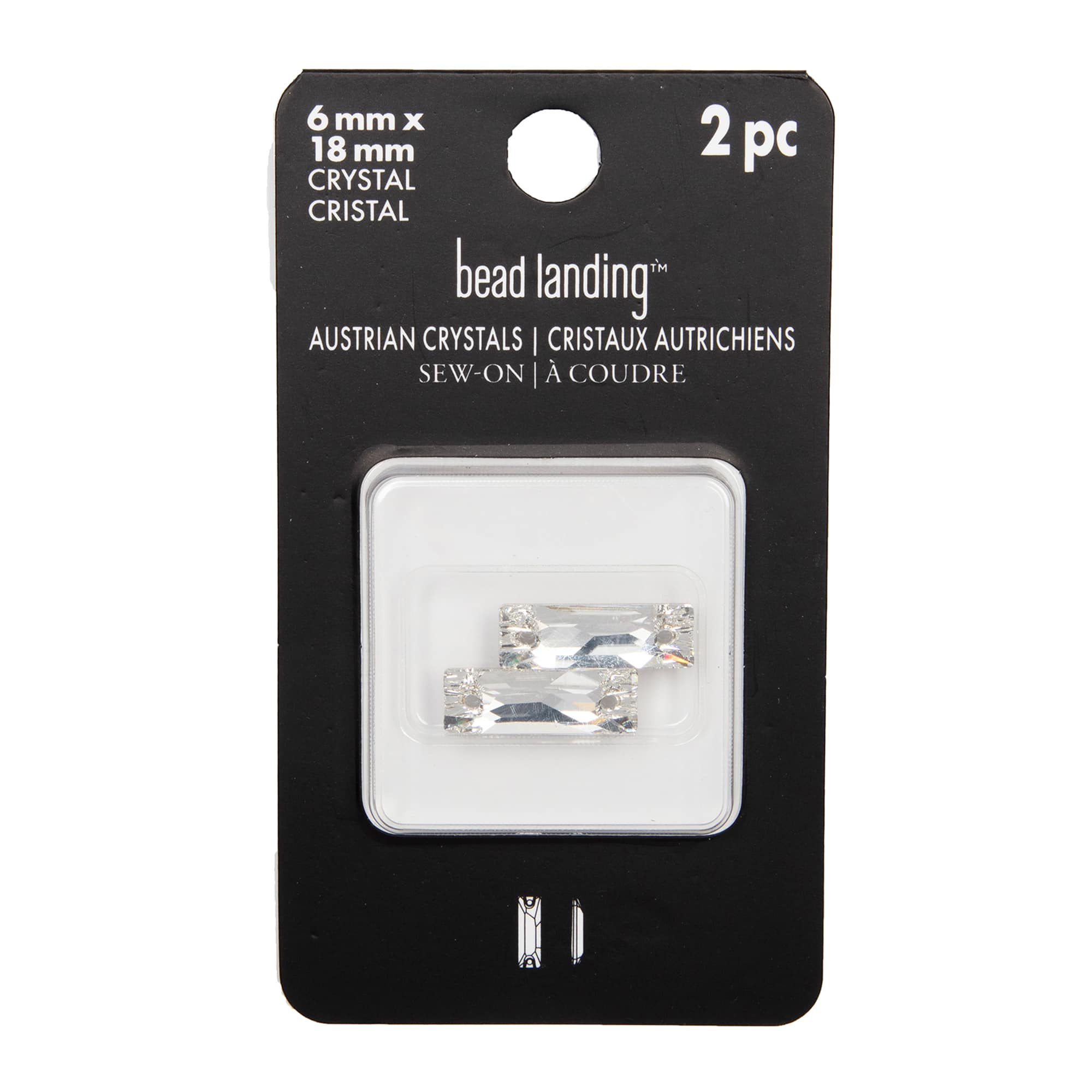 18mm Baguette Sew-On Austrian Crystals by Bead Landing