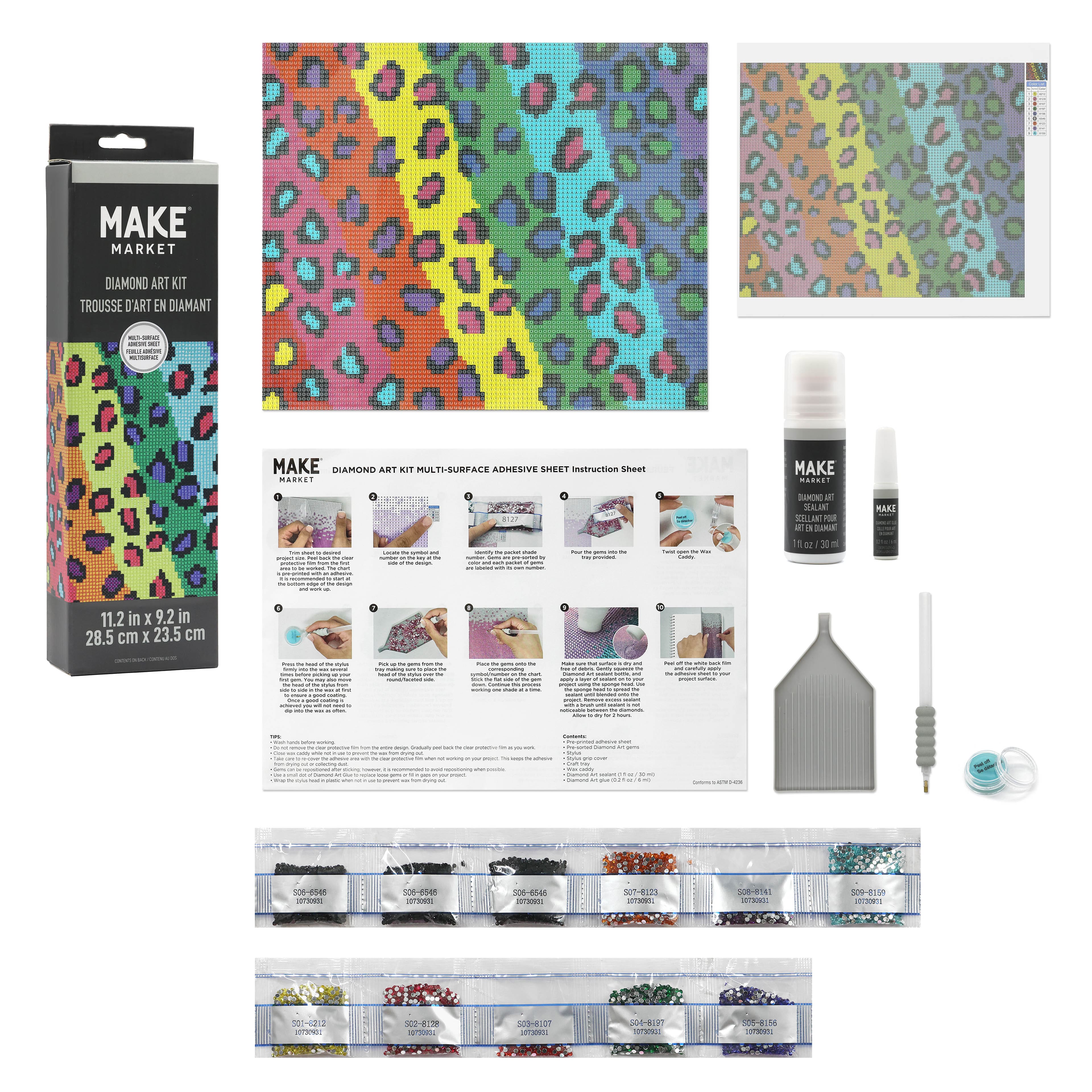 Rainbow Leopard Diamond Art Kit by Make Market®