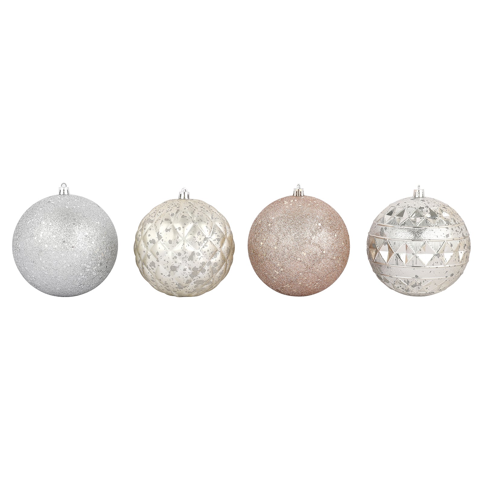 Assorted 4 Pack 4.7&#x22; Champagne &#x26; Silver Shatterproof Ball Ornaments, 1pc. by Ashland&#xAE;