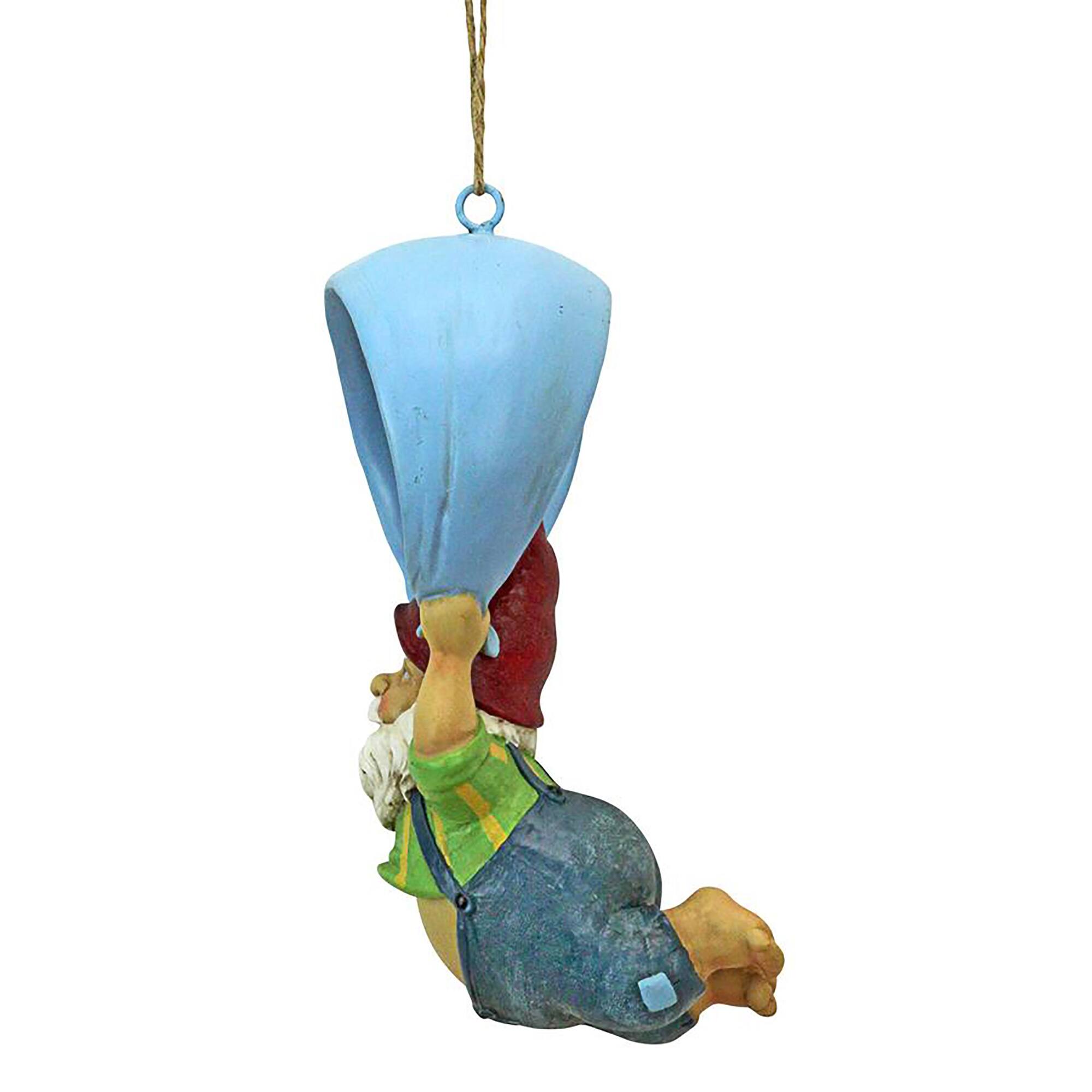 Design Toscano 8.5&#x22; Paavo and His Parachute Adrenaline Junkie Hanging Garden Gnome Statue