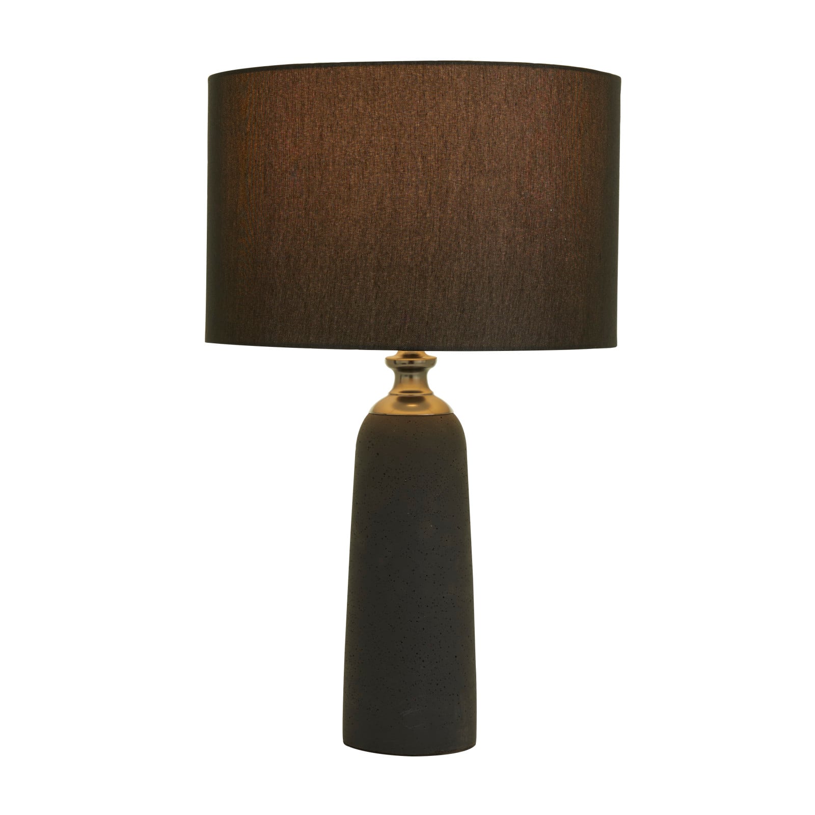 Brown Cement Modern Table Lamp, 23" x 14" x 14"