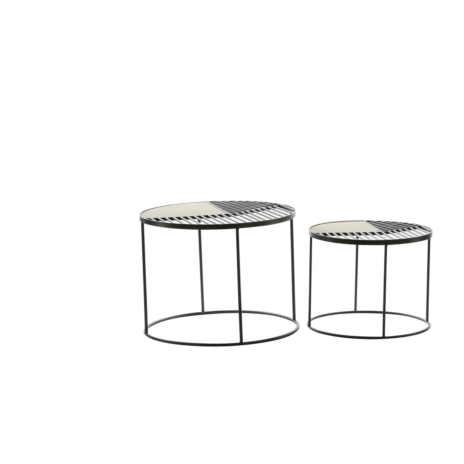 Black Metal Contemporary Accent Table Set